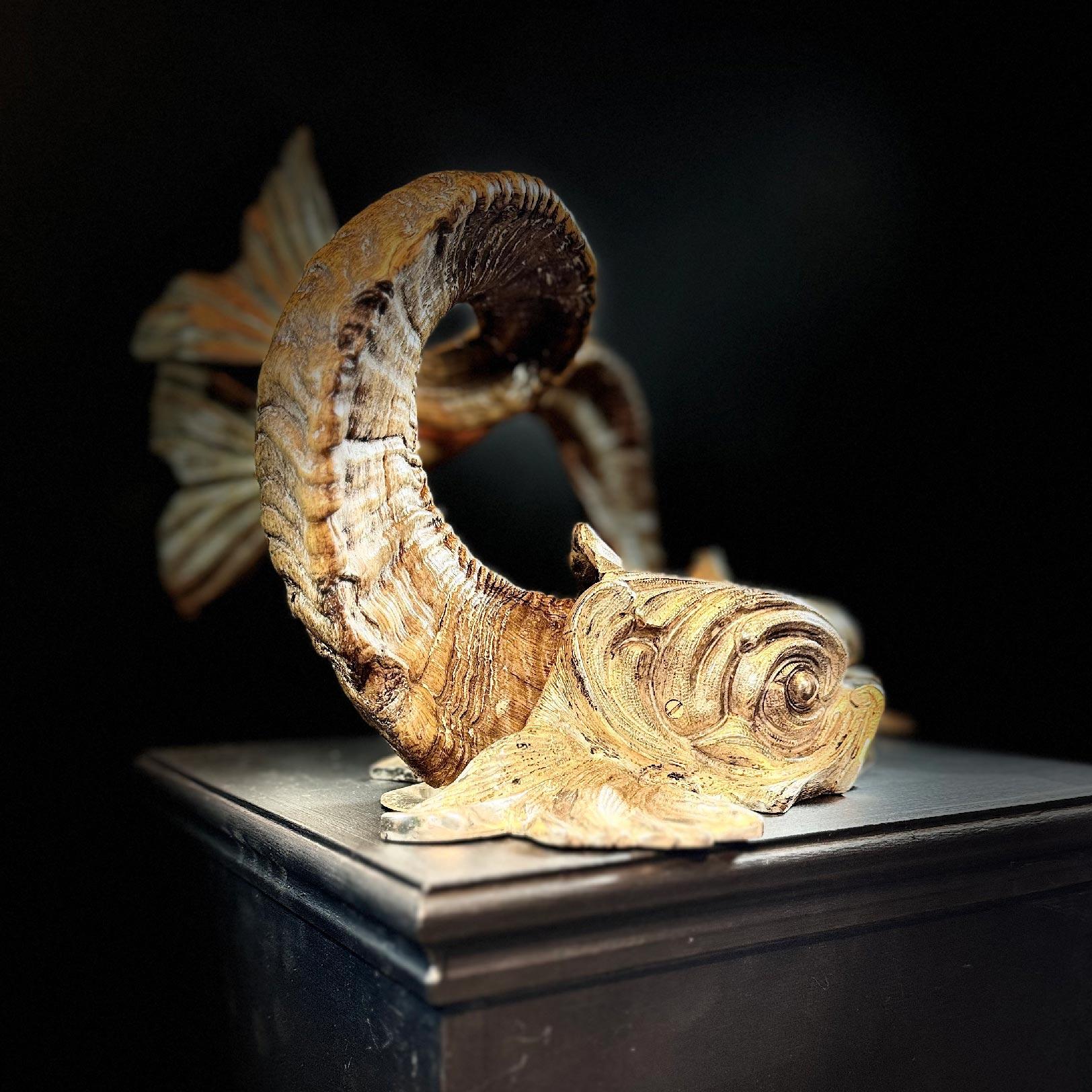 Gabriella Crespi 'Coppia Di Delfini' Paar versilberte Bronze- Delphine im Angebot 2