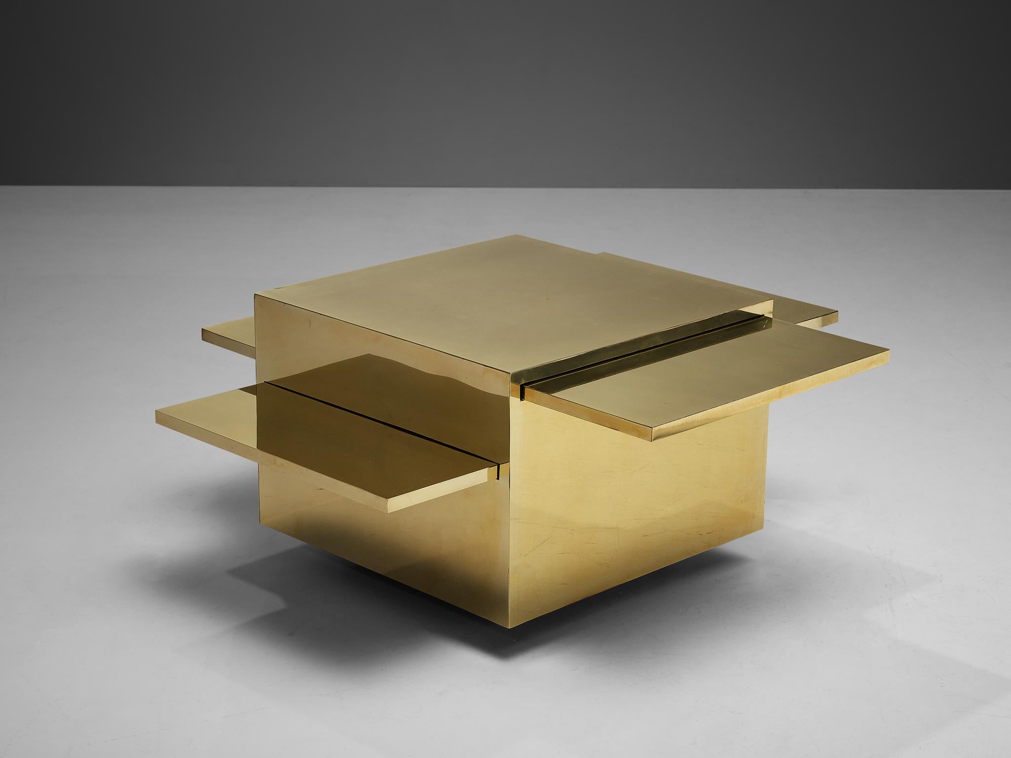 Gabriella Crespi, 'Cubo Magico' coffee table, brass, Italy, 1970.

The ‘Cubo Magico’ was designed by Gabriella Crespi as part of the 'Plurimi’ series. This line got off the ground in the early 1970s and obtained its name ‘Plurimi’ as tribute to
