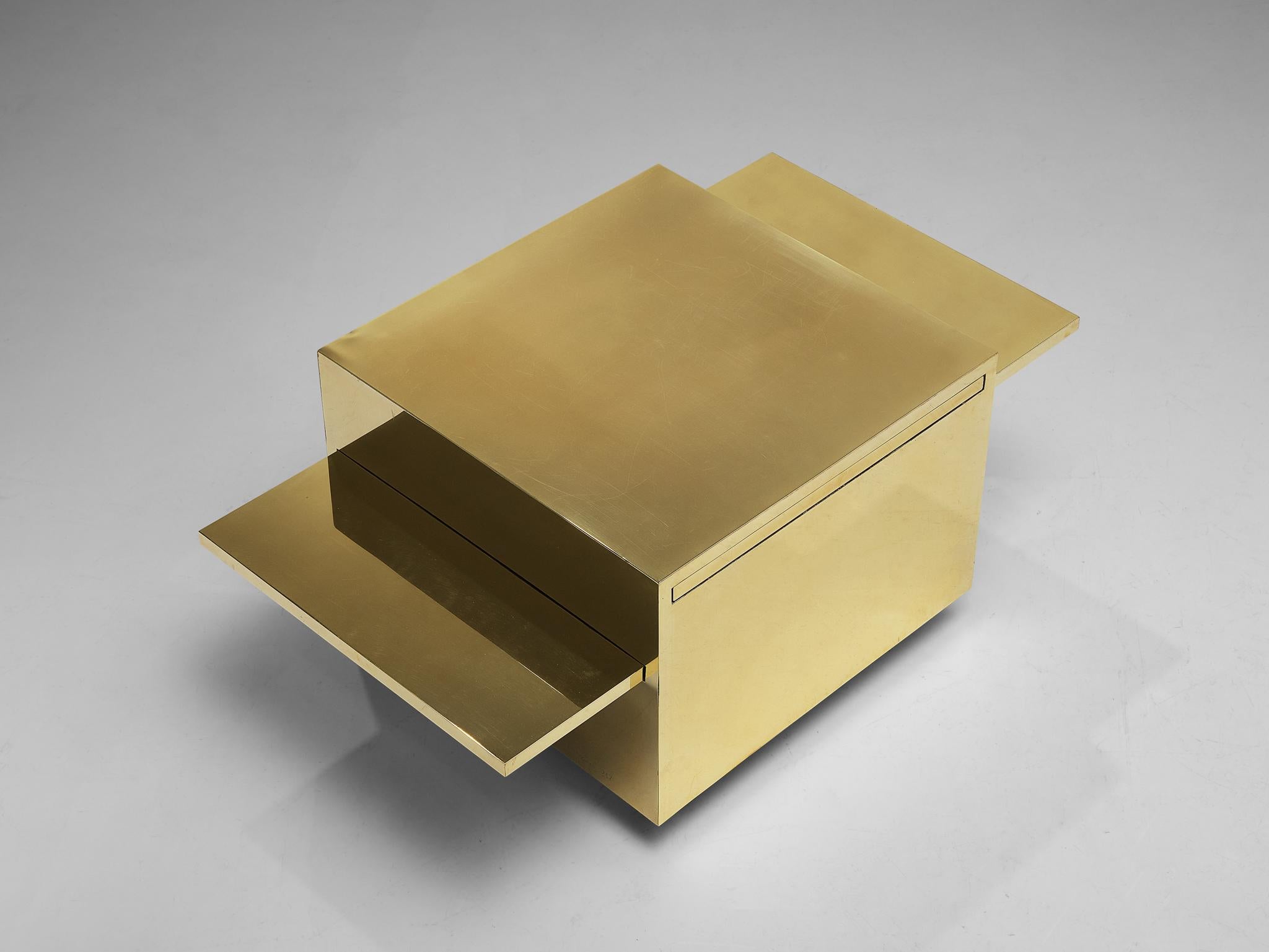 Gabriella Crespi ‘Cubo Magico’ Coffee Table in Brass In Good Condition In Waalwijk, NL