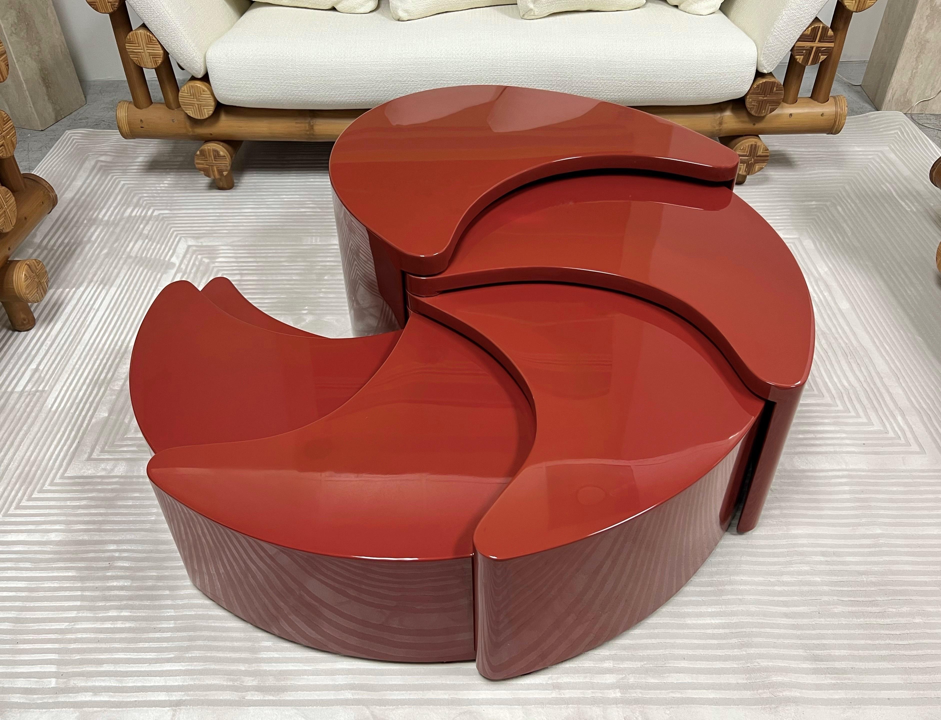 Gabriella Crespi Eclipse Red Coffee Table, 1980 For Sale 9