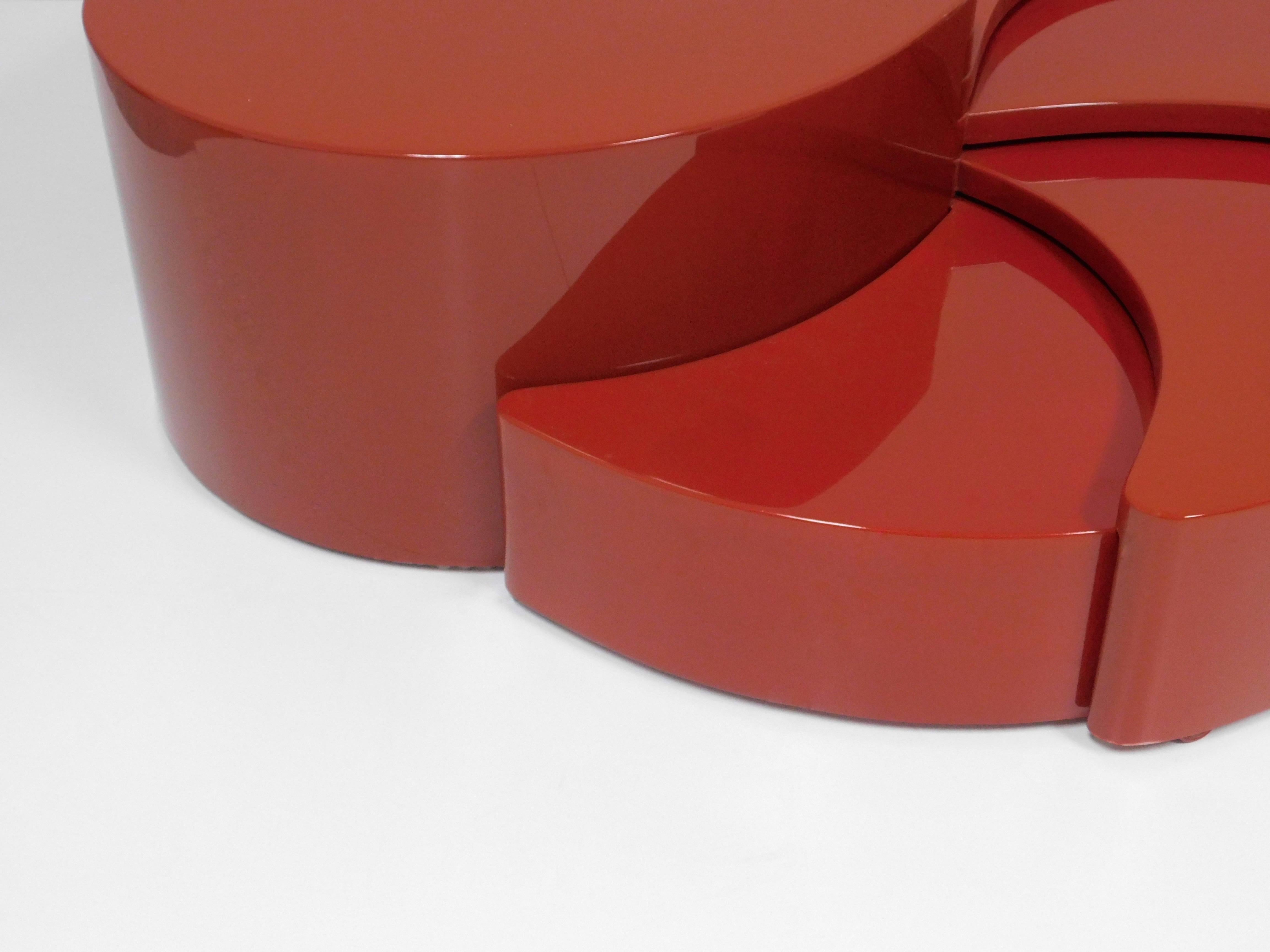 Gabriella Crespi Eclipse Red Coffee Table, 1980 1