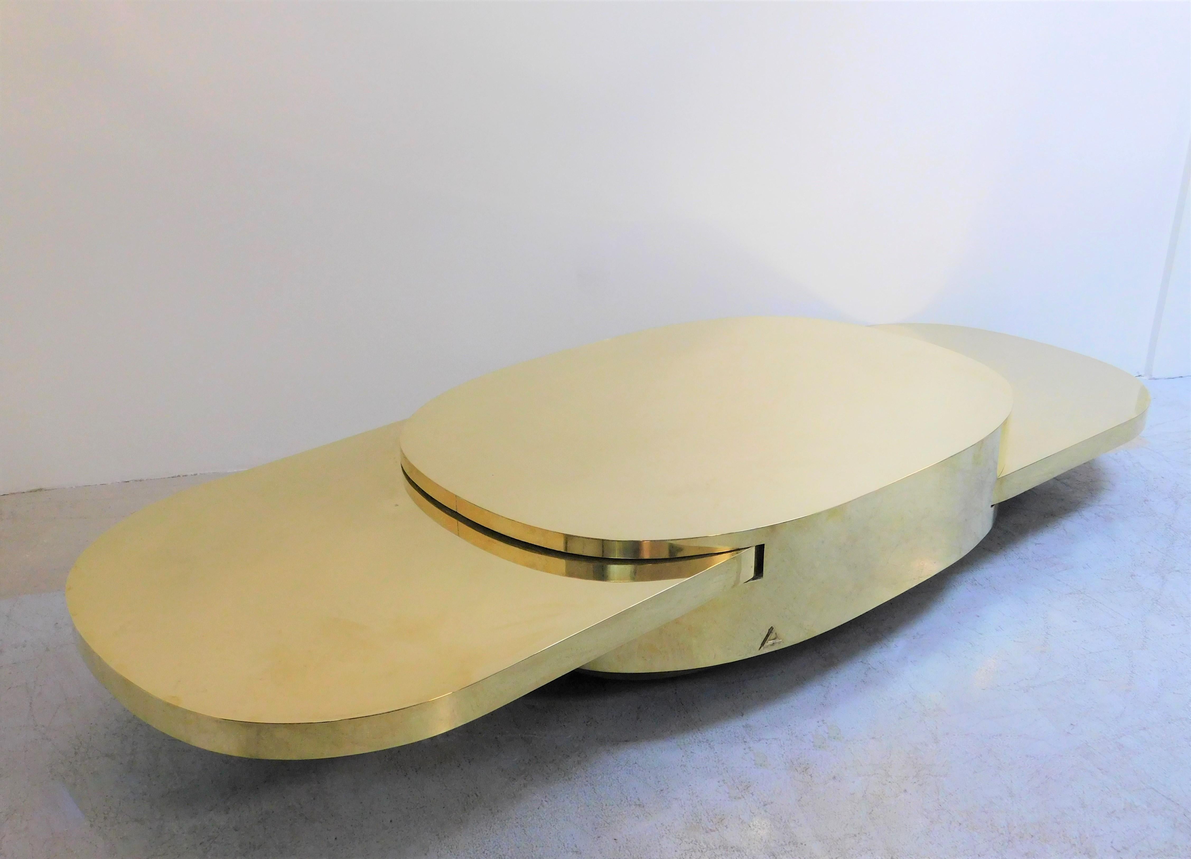 Gabriella Crespi Ellisse Brass Coffee Table, 1976 2