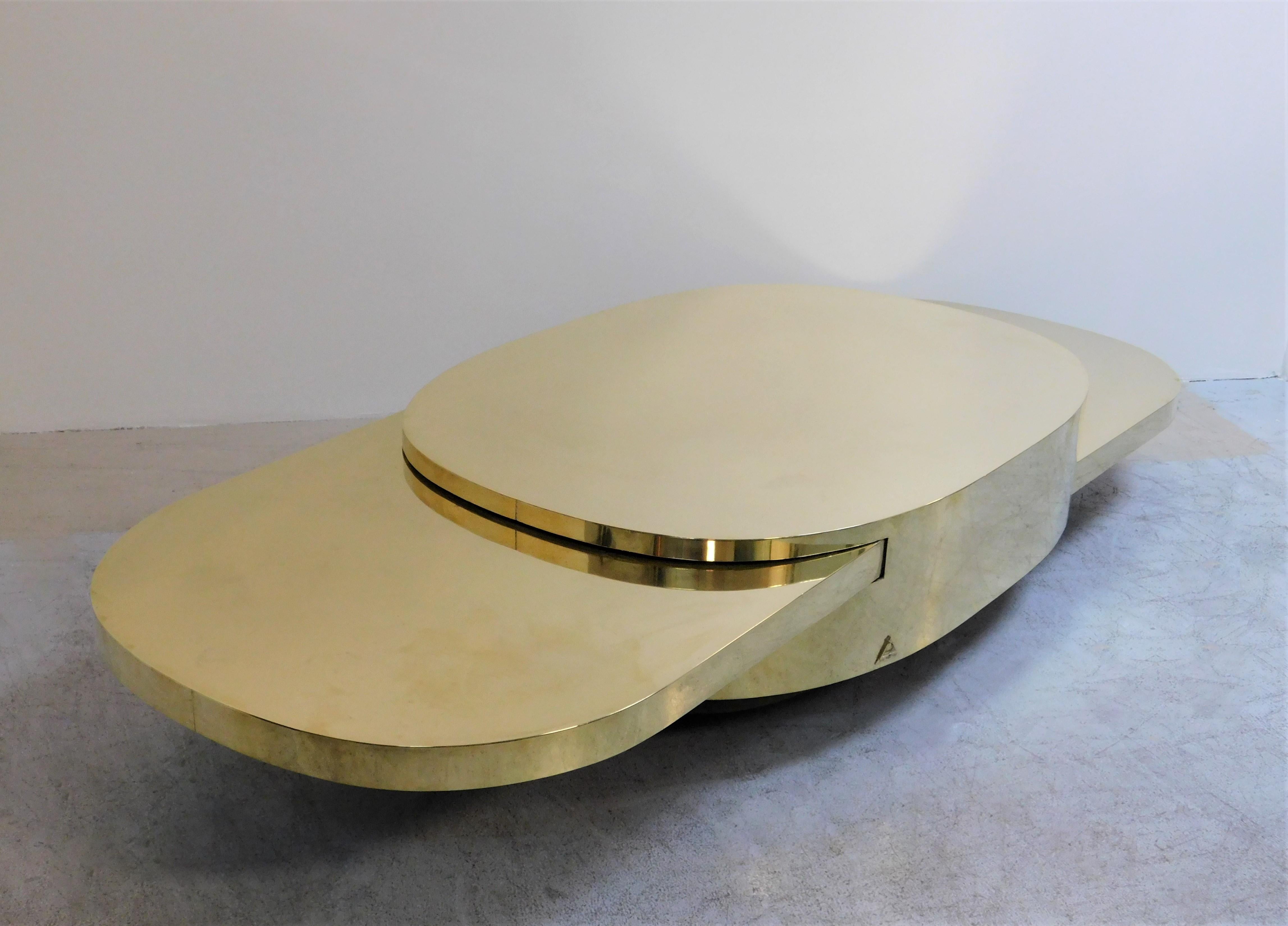 Gabriella Crespi Ellisse Brass Coffee Table, 1976 3