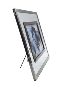 Gabriella Crespi Firmato Portafoto in Plexiglass ed Ottone Nichelato, Italia 70