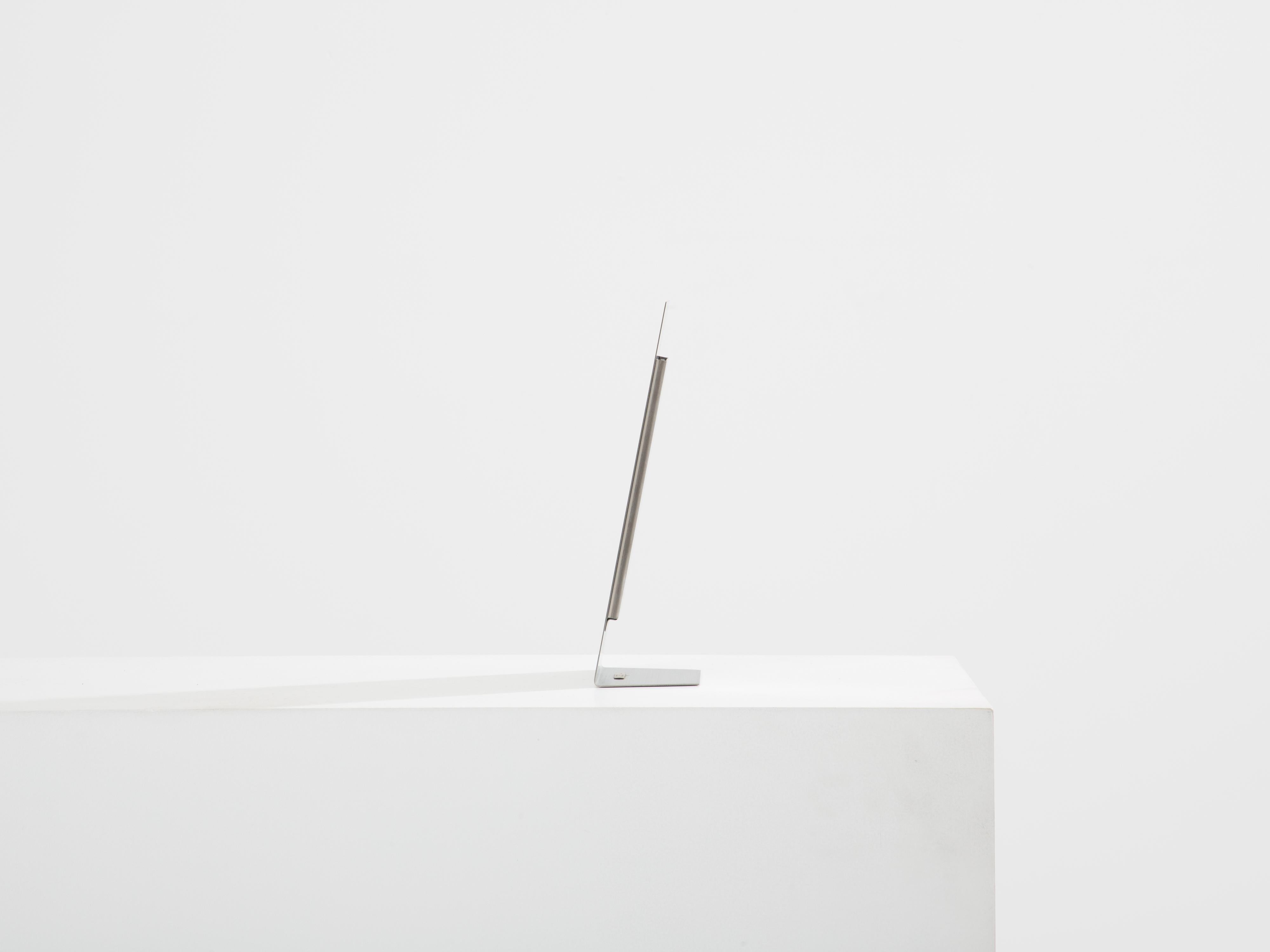 Acciaio Gabriella Crespi per Christian Dior Specchio per vanità in acciaio spazzolato 1970 in vendita