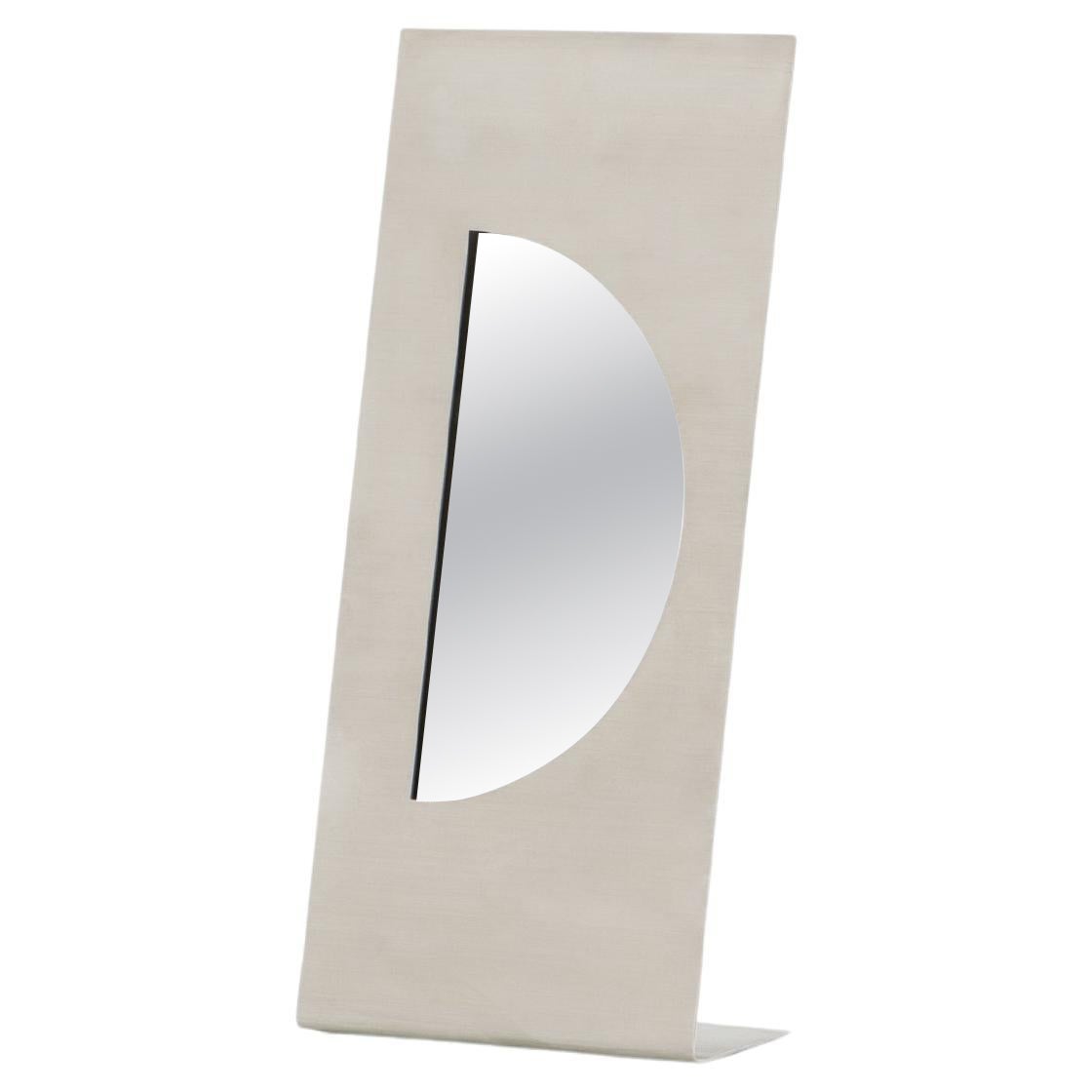 Gabriella Crespi per Christian Dior Specchio per vanità in acciaio spazzolato 1970 in vendita