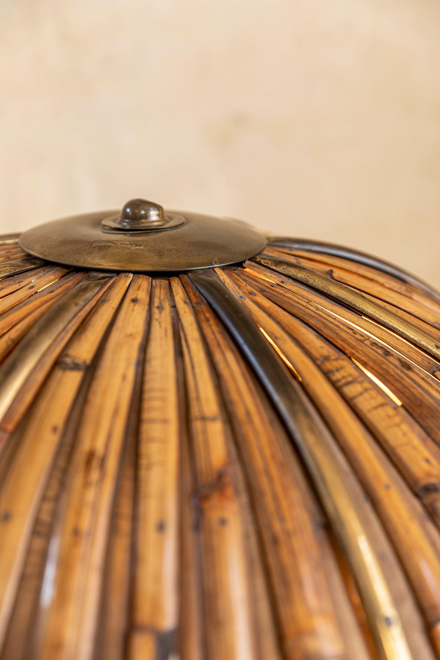 Gabriella Crespi 'Fungo' Bamboo Table Lamp, Italy, 1972s 5