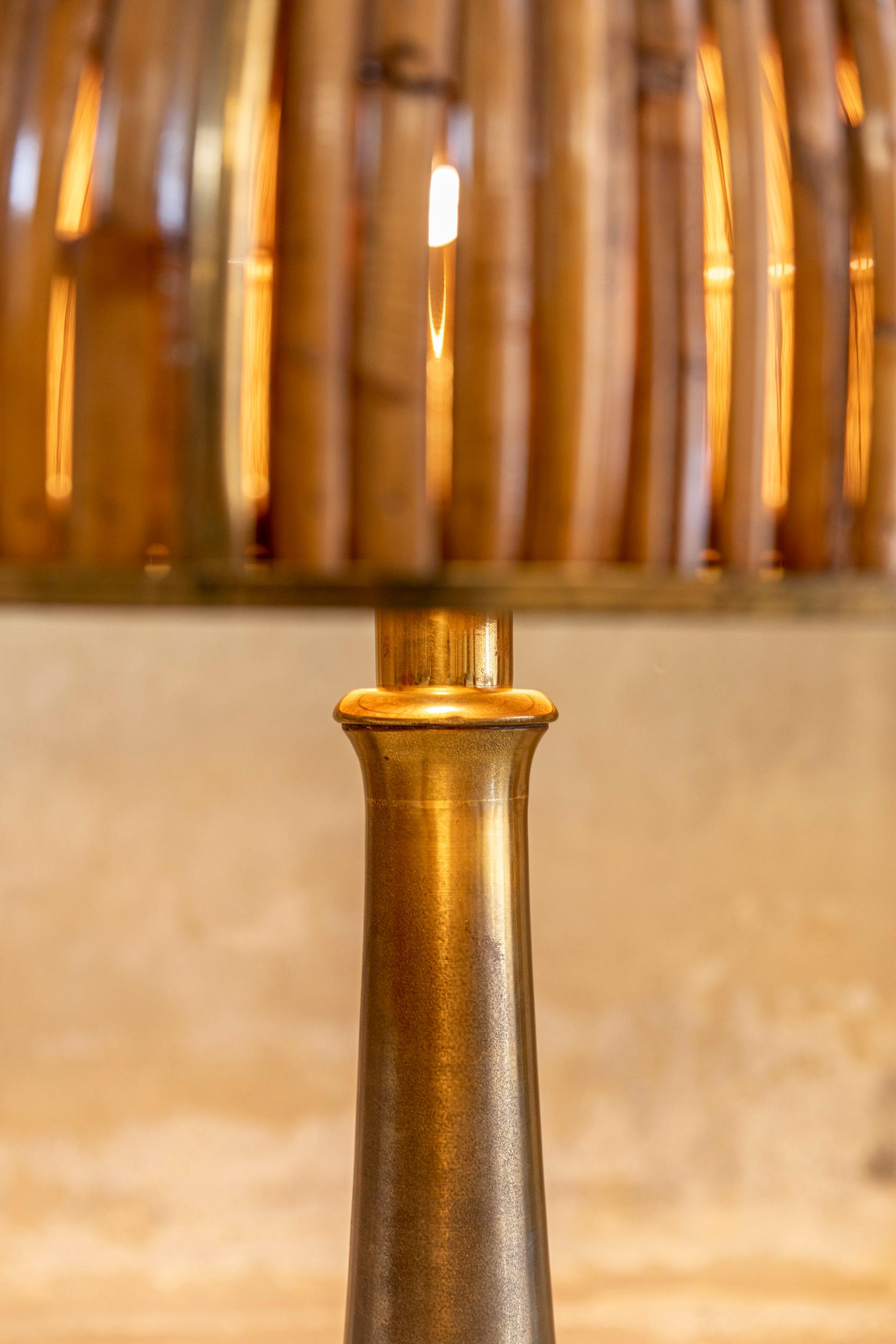 Late 20th Century Gabriella Crespi 'Fungo' Bamboo Table Lamp, Italy, 1972s