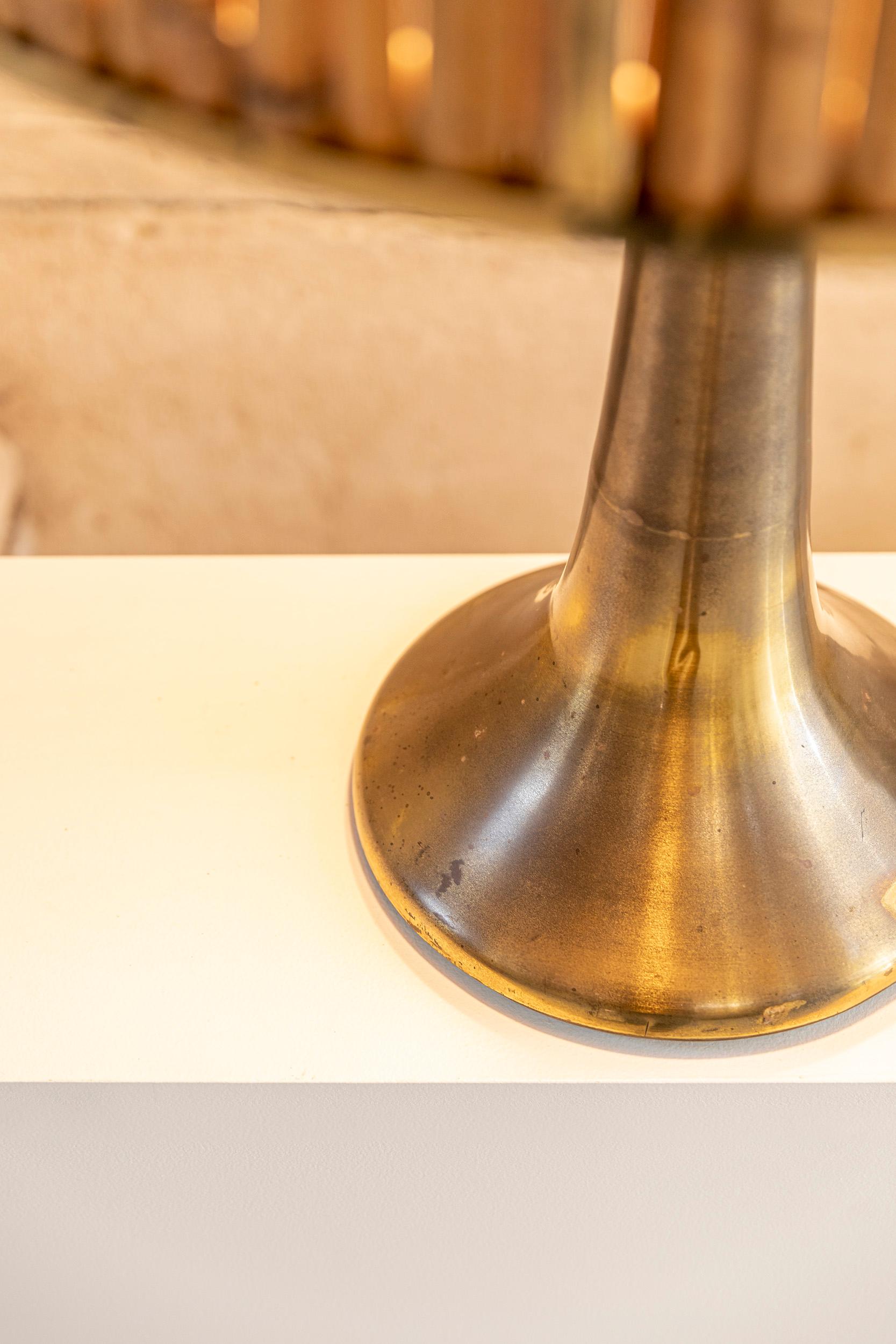 Brass Gabriella Crespi 'Fungo' Bamboo Table Lamp, Italy, 1972s