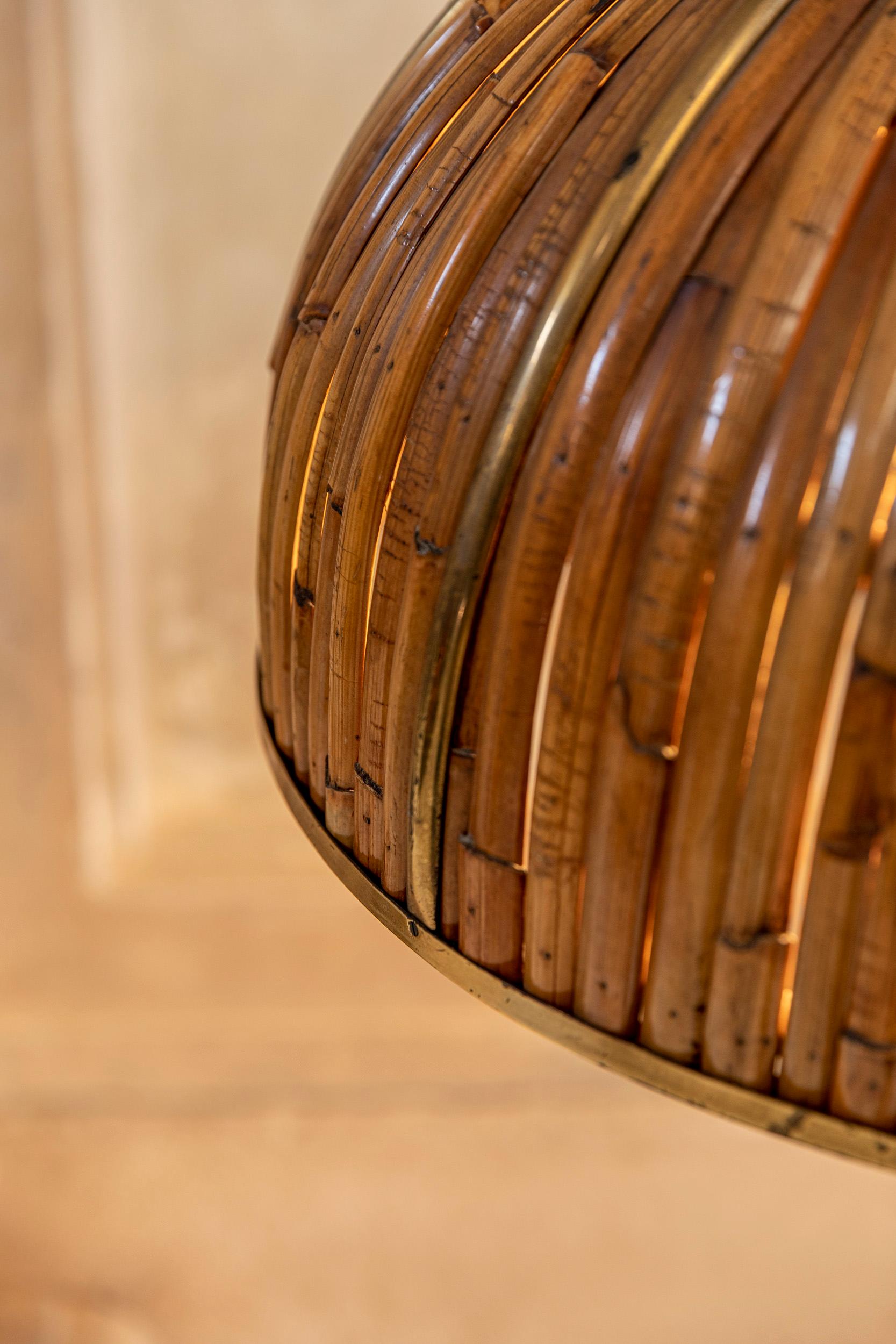 Gabriella Crespi 'Fungo' Bamboo Table Lamp, Italy, 1972s 1