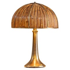 Gabriella Crespi 'Fungo' Bamboo Table Lamp, Italy, 1972s