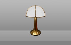 Gabriella Crespi,  "Fungo", Brushed Brass and Perspex Table Lamp, 1970