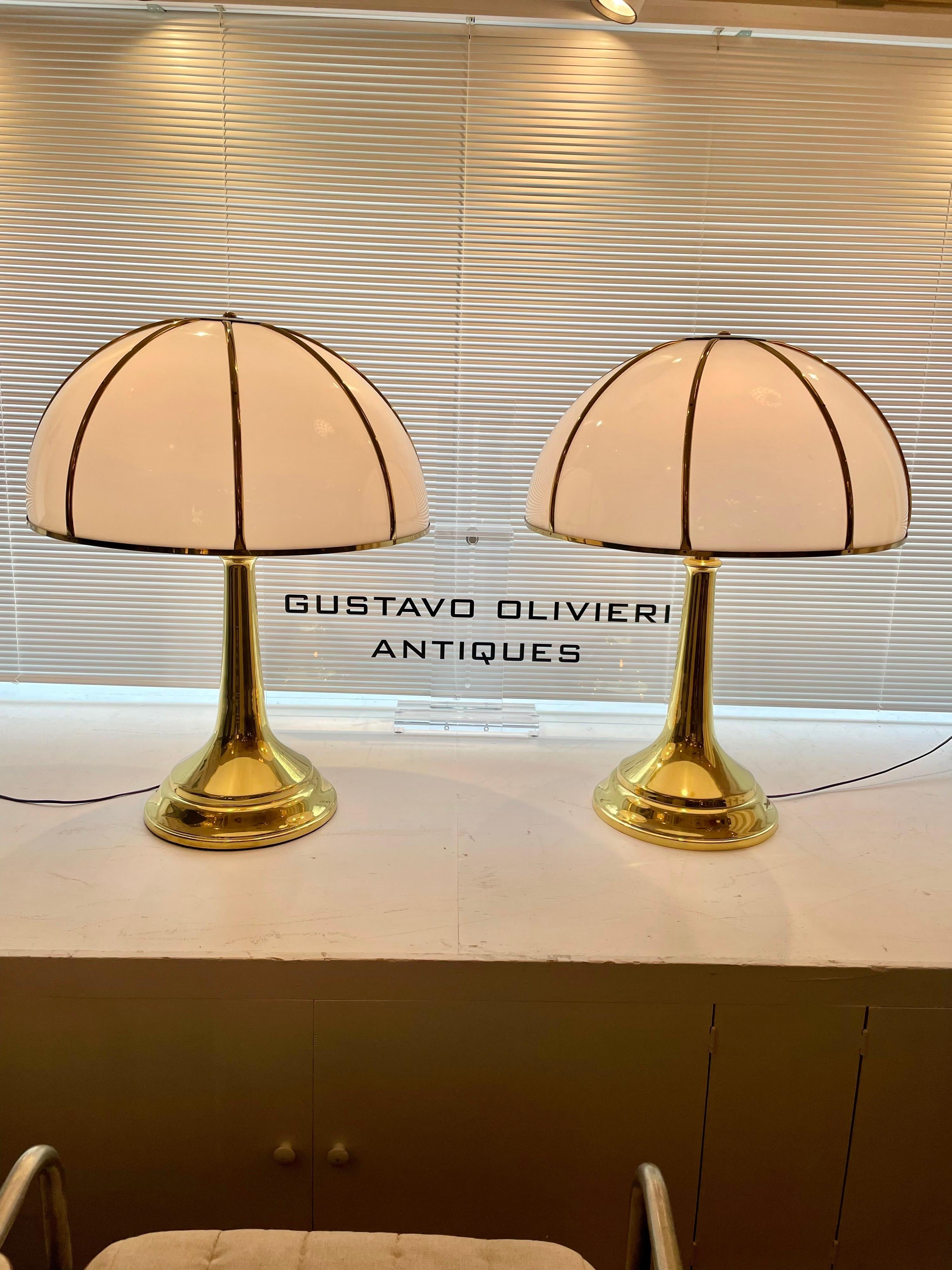 Gabriella Crespi Fungo Table Lamps, Double Signatures on Pair For Sale 3