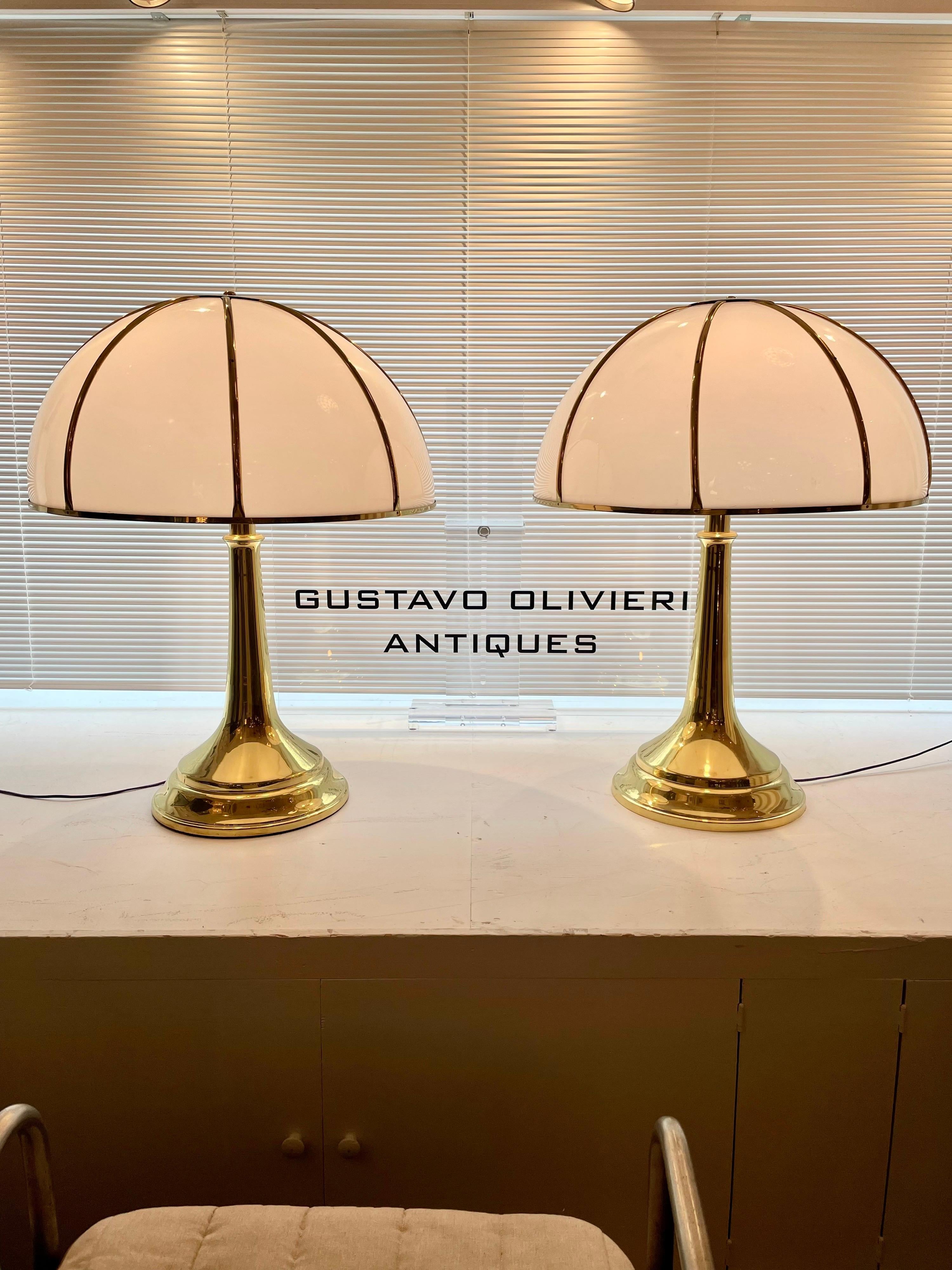Gabriella Crespi Fungo-Tischlampen, zwei Signaturen auf Paar (Moderne der Mitte des Jahrhunderts) im Angebot