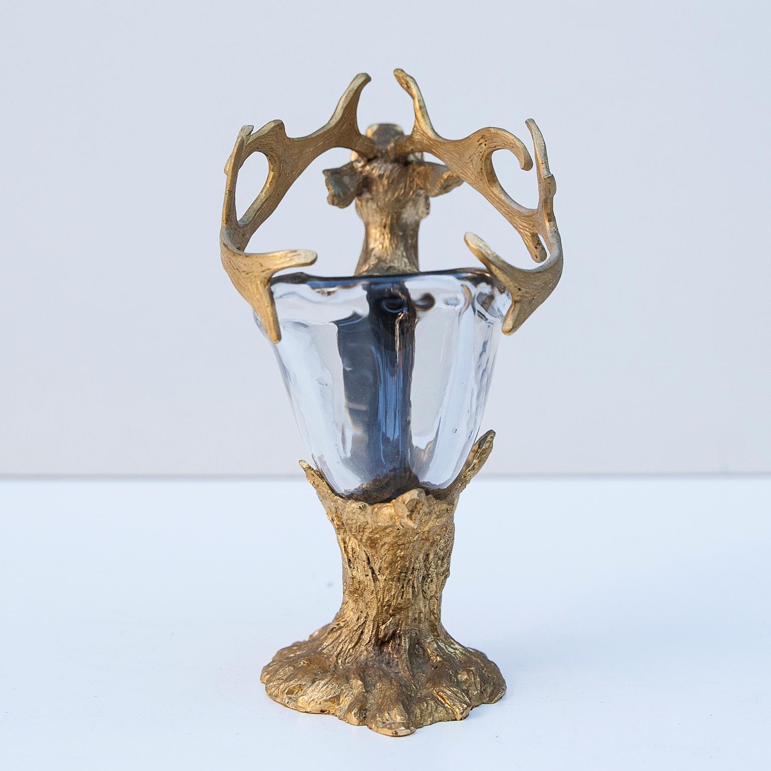 Gilt Gabriella Crespi Golden Deer Glass Bowl