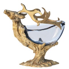 Gabriella Crespi Golden Deer Glass Bowl