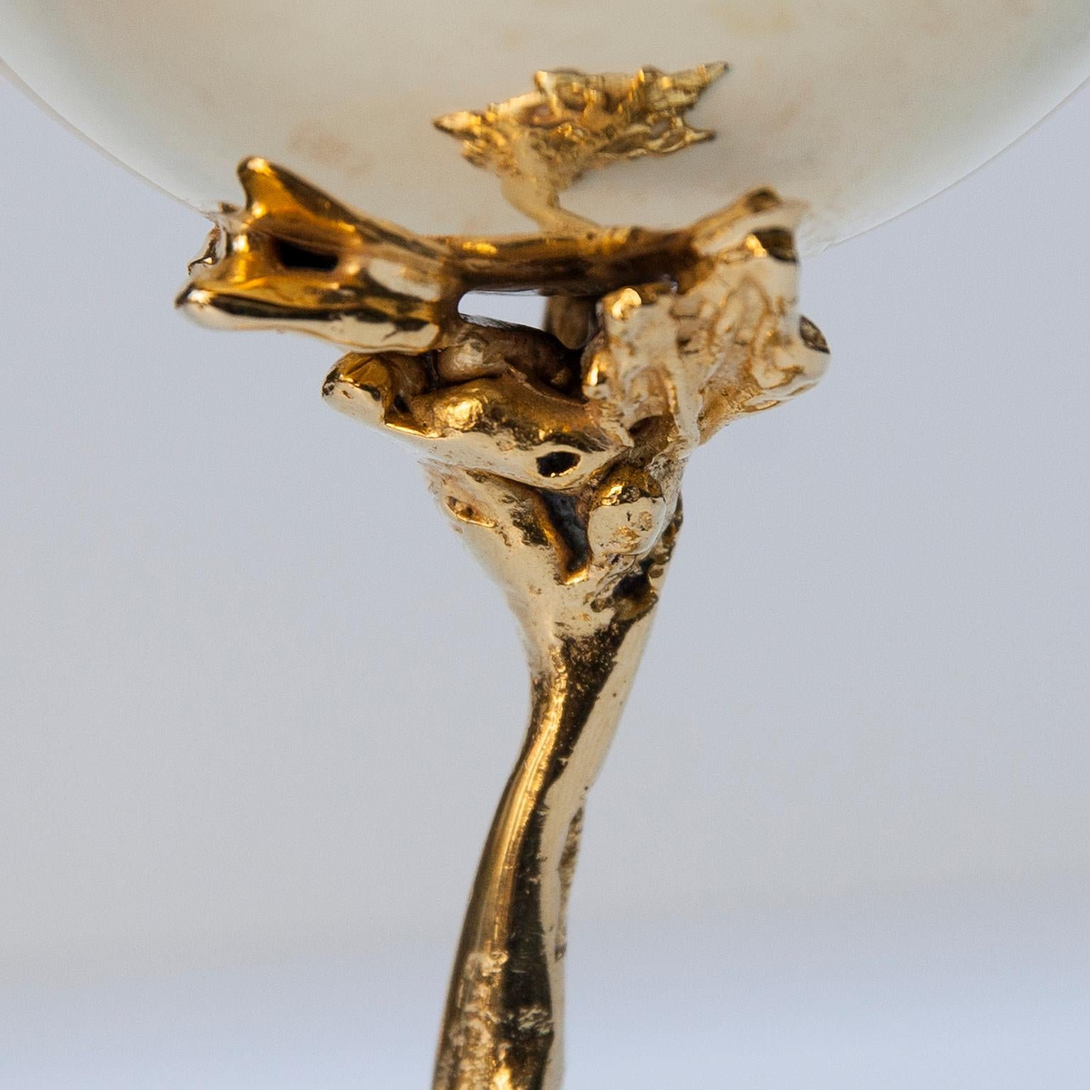 Italian Gabriella Crespi Golden Gold-Plated Wine Cups For Sale