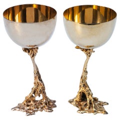 Vintage Gabriella Crespi Golden Gold-Plated Wine Cups