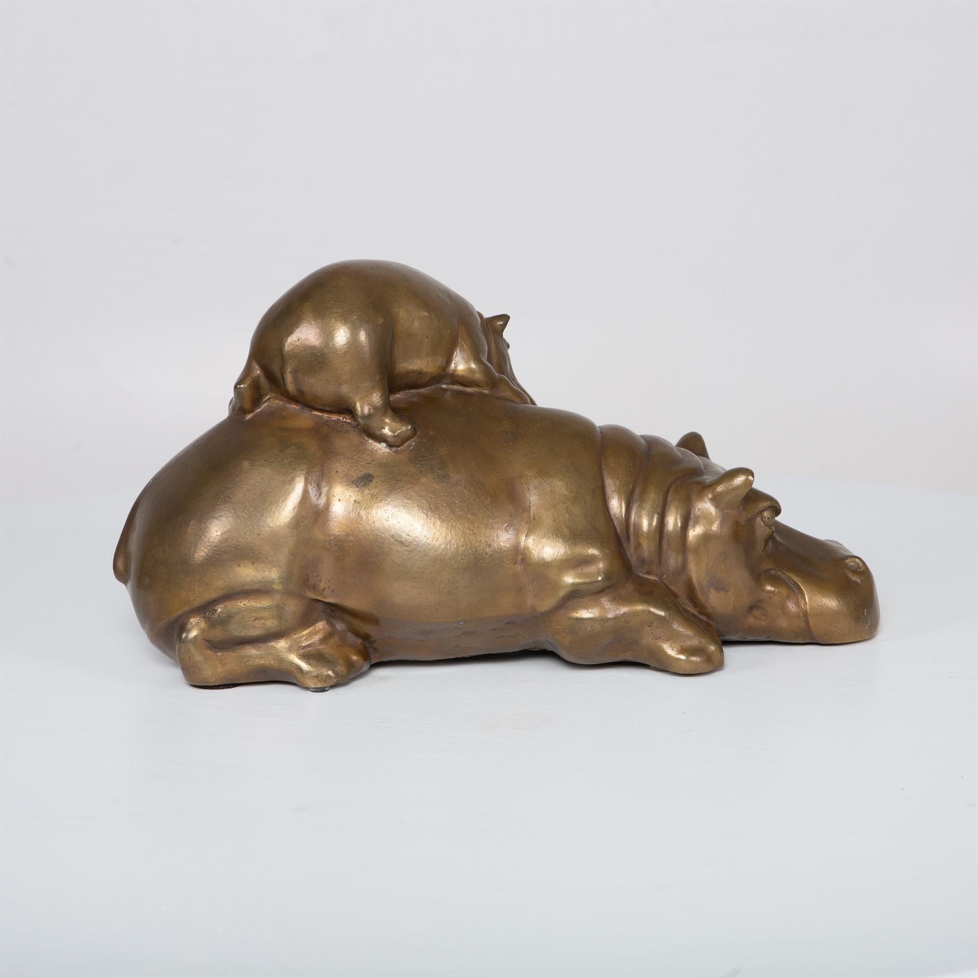 Gabriella Crespi, Hippopotamus, Bronze Sculpture, Milano, circa 1973 In Good Condition In Greding, DE