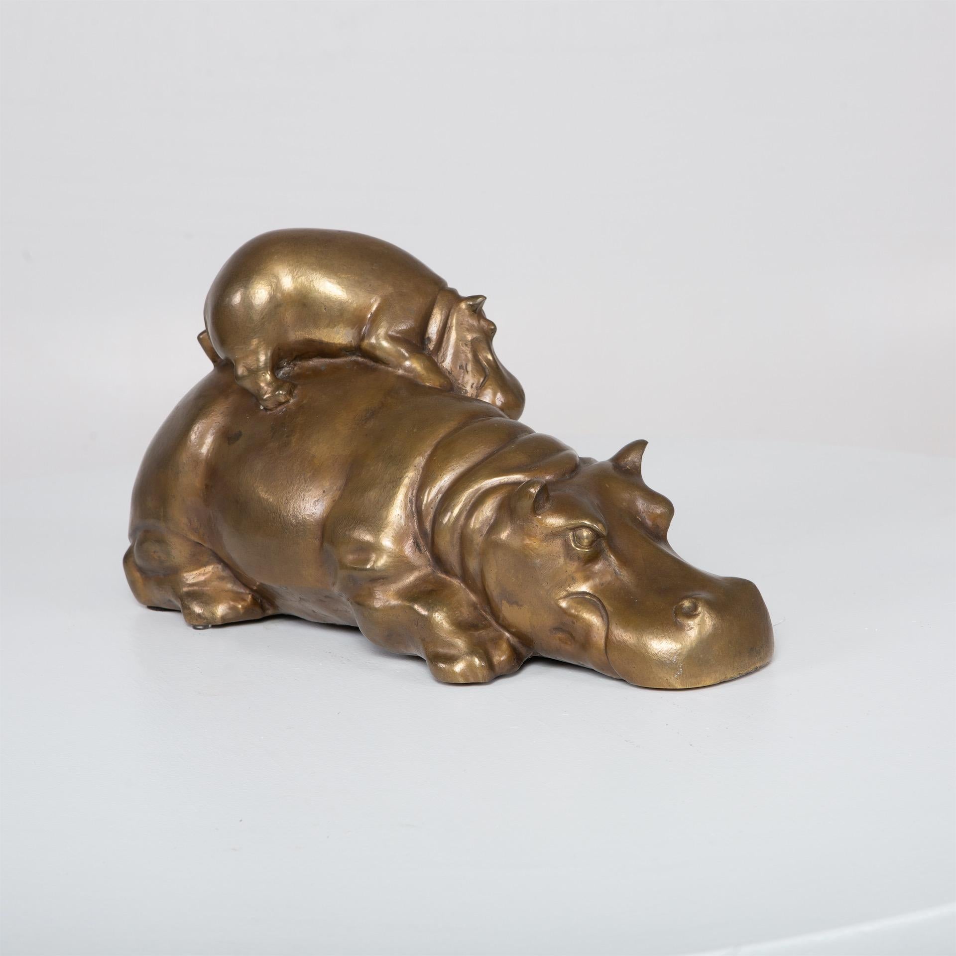 Late 20th Century Gabriella Crespi, Hippopotamus, Bronze Sculpture, Milano, circa 1973