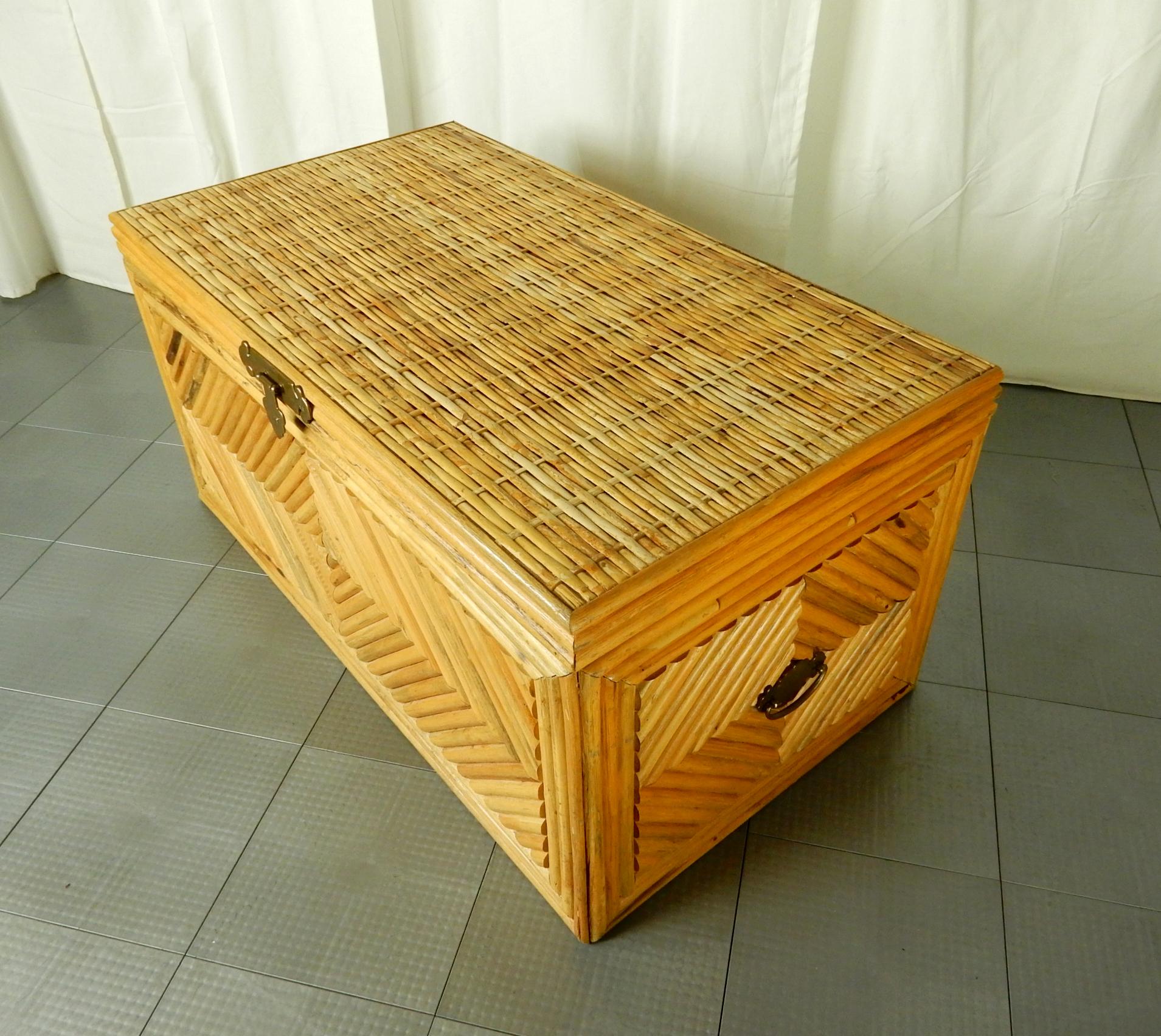wicker chest coffee table