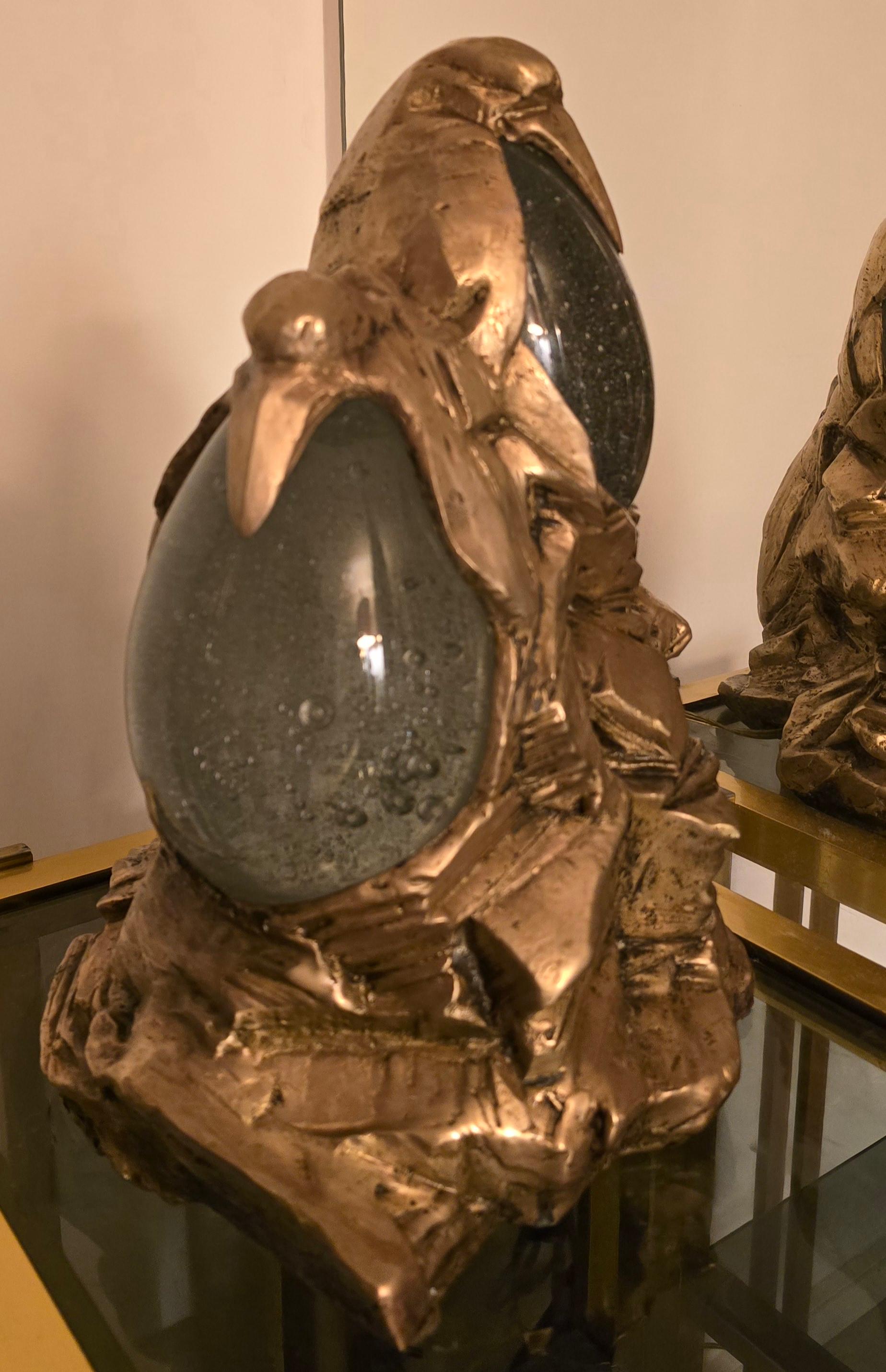 Altro Gabriella Crespi lampada Pinguini scultura in bronzo a cera persa in vendita