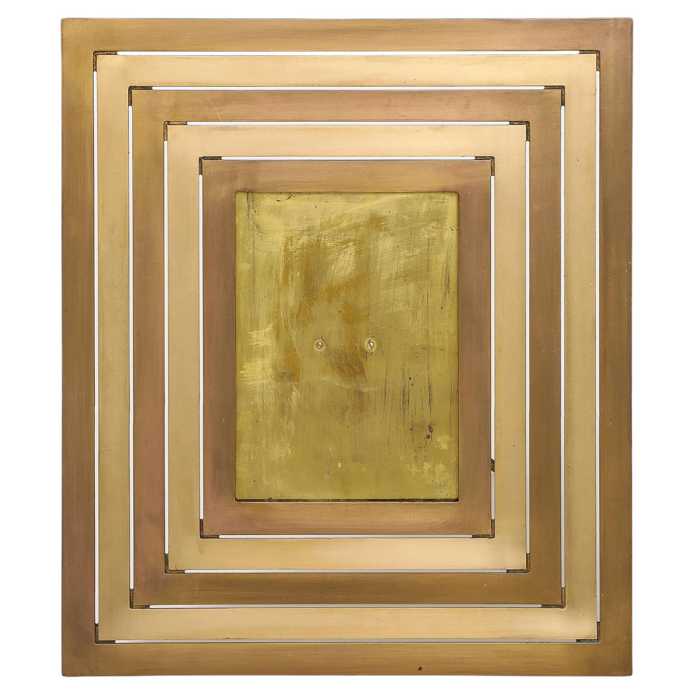 Gabriella Crespi Large Brass Rectangular Picture Frame, Signed For Sale