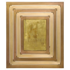Used Gabriella Crespi Large Brass Rectangular Picture Frame, Signed