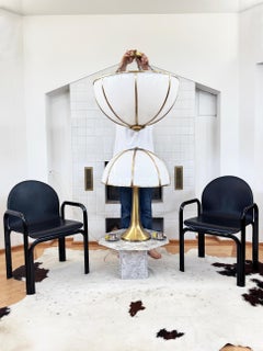 Gabriella Crespi Large "Fungo" Suspension Lamp, Brass, Acrylic, Italy 1970s