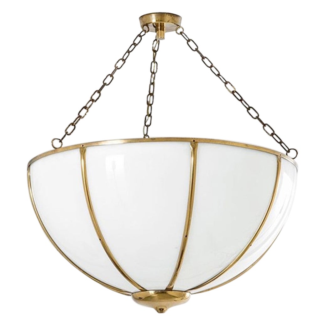 Gabriella Crespi Large "Fungo" Suspension Lamp, Brass, Acrylic, Italy 1970s im Angebot