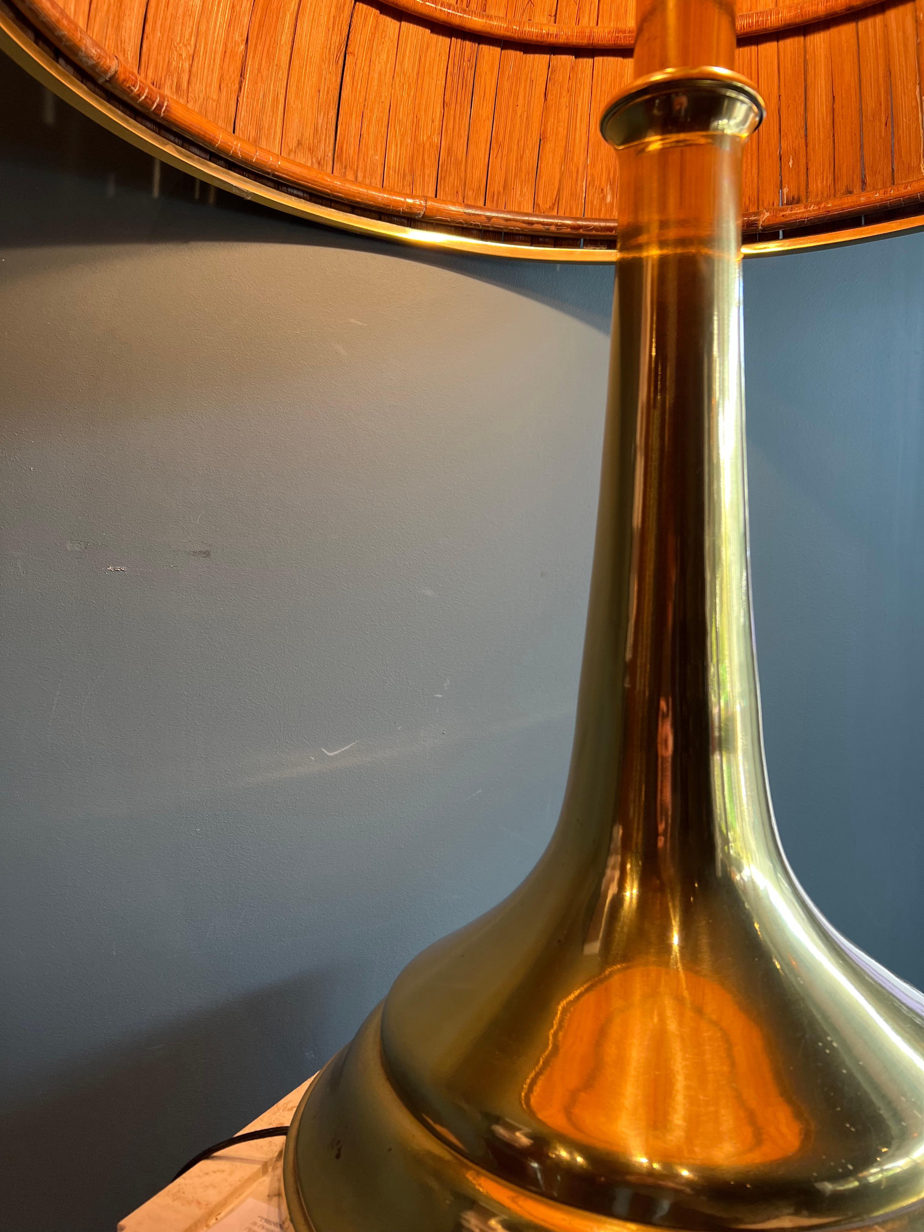 Brass Gabriella Crespi Large Fungo Table Lamp, Rising Sun Series, 1973, Italy For Sale
