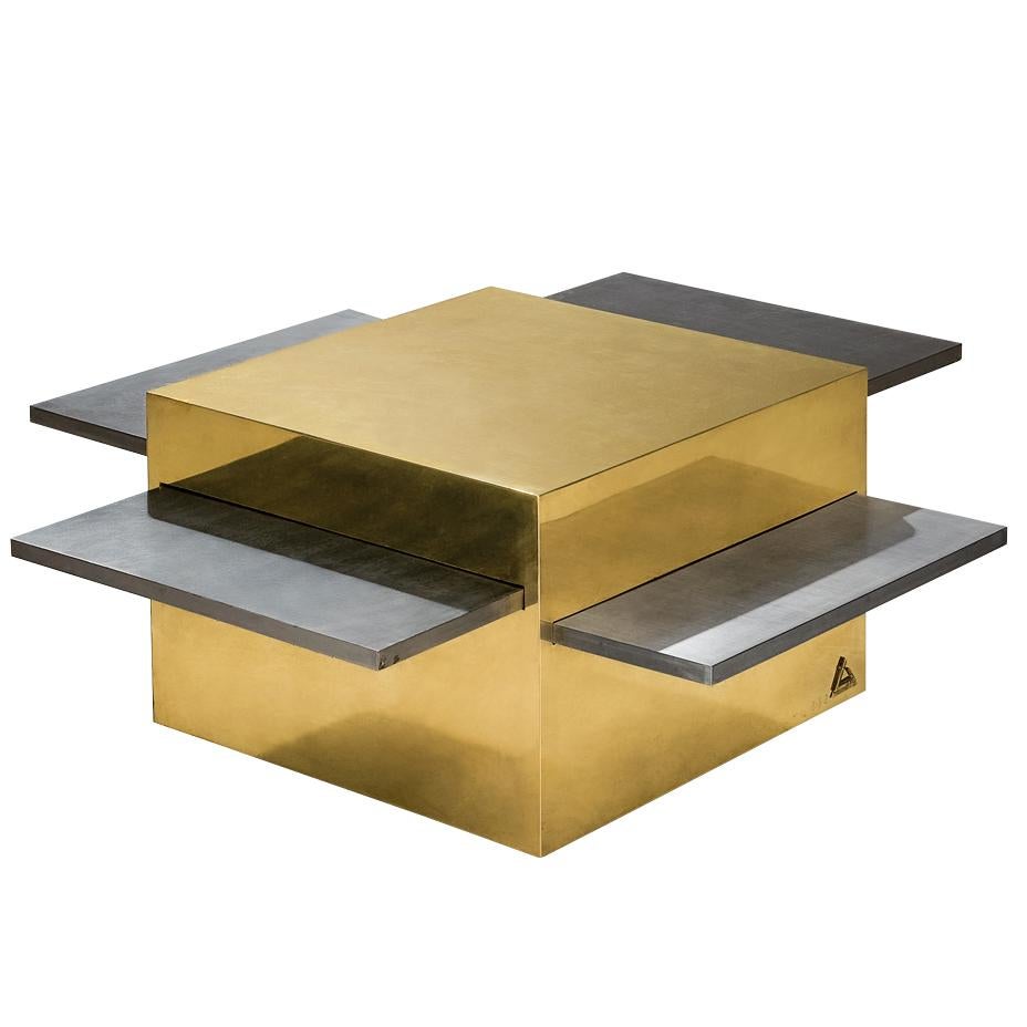 Gabriella Crespi Limited Edition ‘Cubo Magico’ Coffee Table in Brass