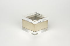 Gabriella Crespi Caja decorativa de lucita y cromo, Italia Años 70