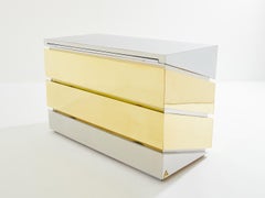 Gabriella Crespi Mr Mme chrome brass chest of drawers 1972