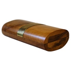 Gabriella Crespi Olive Wood and Brass Box, 1970s