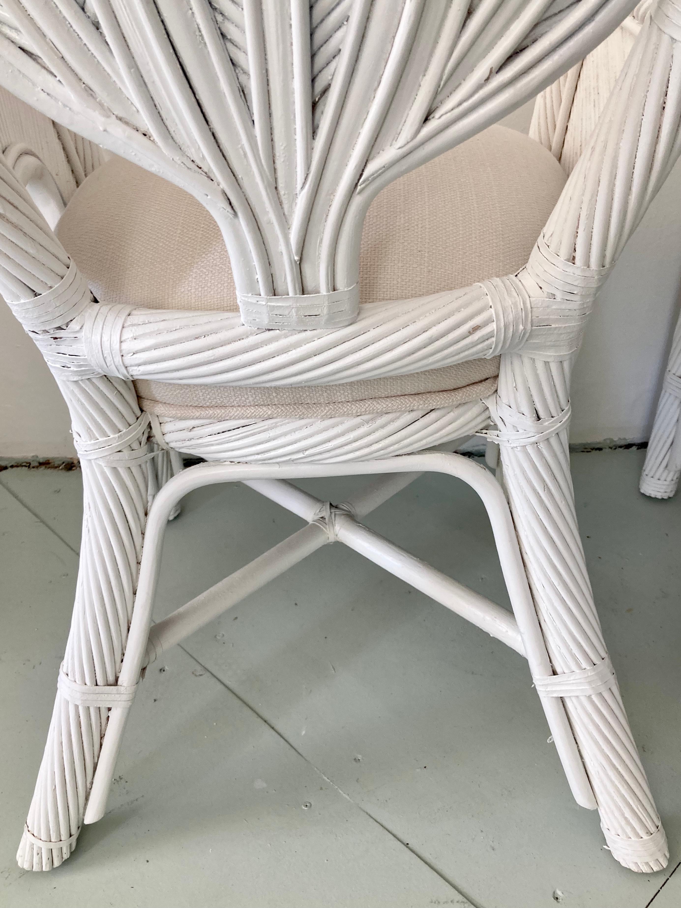 Gabriella Crespi Pencil Reed Rattan Arm Chairs, a Pair For Sale 4