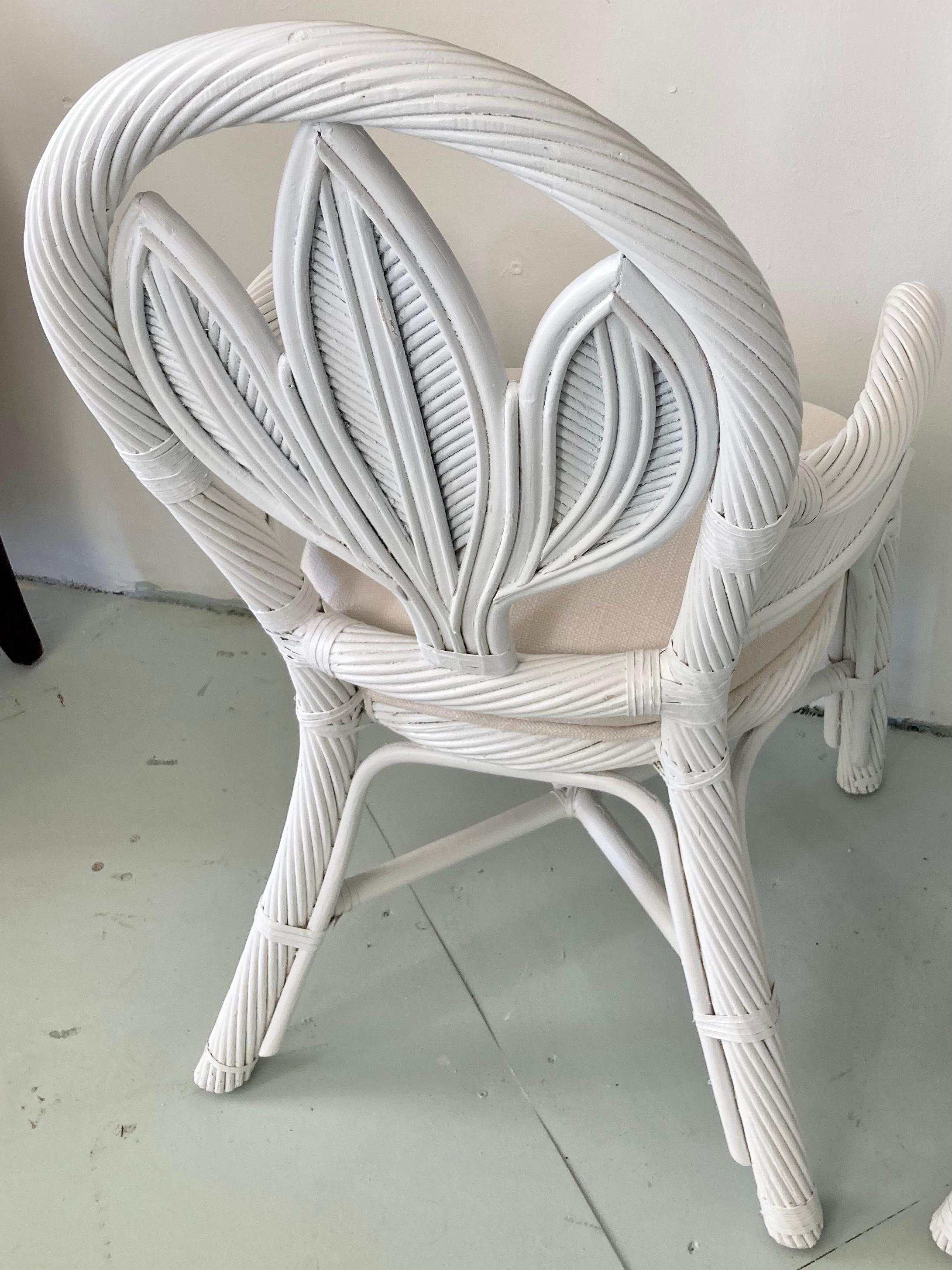 Gabriella Crespi Pencil Reed Rattan Arm Chairs, a Pair For Sale 2
