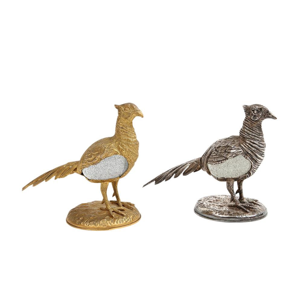 Gabriella Crespi Pheasant Gilt Bronze, Glass, Signed For Sale 8