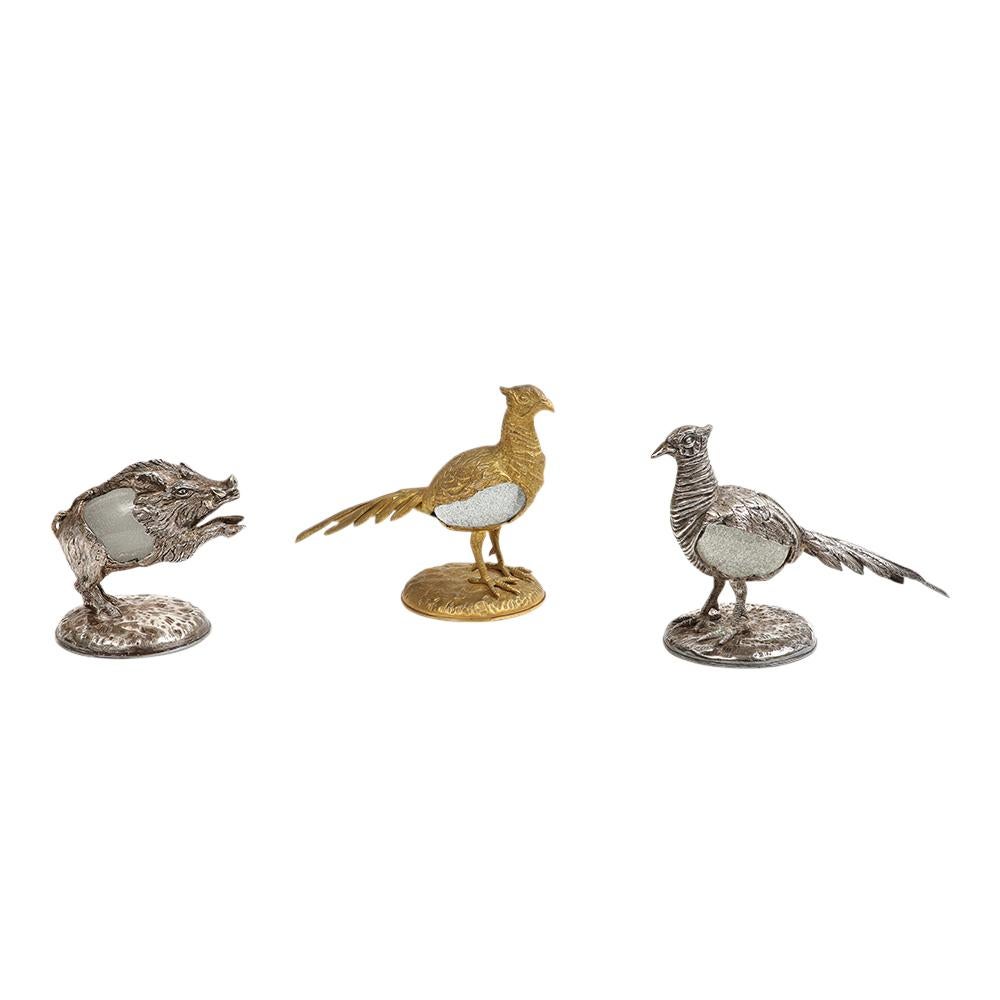Gabriella Crespi Pheasant Gilt Bronze, Glass, Signed For Sale 12