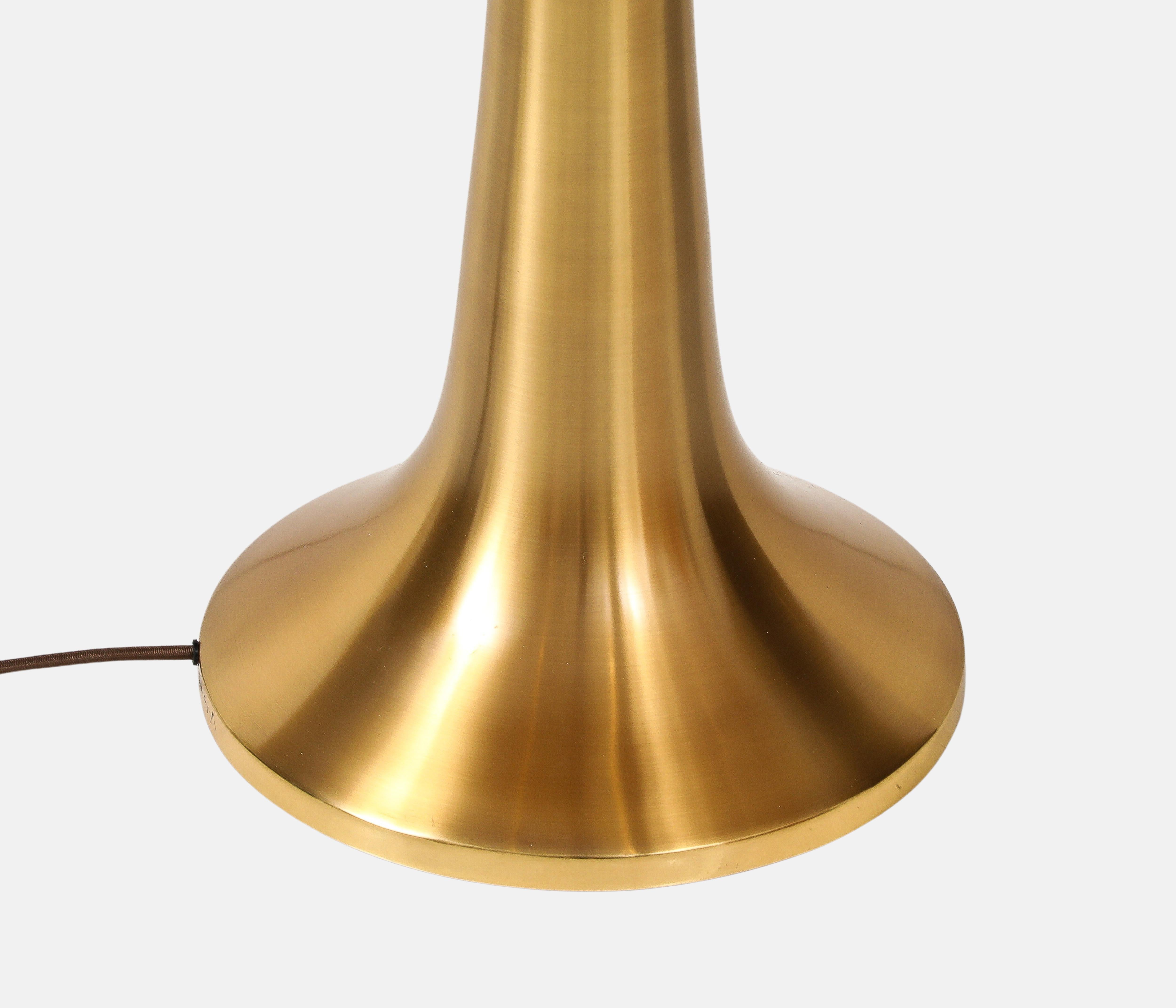 Gabriella Crespi Rare Large 'Fungo' Table Lamp in Bamboo and Brass, Italy, 1970s For Sale 3