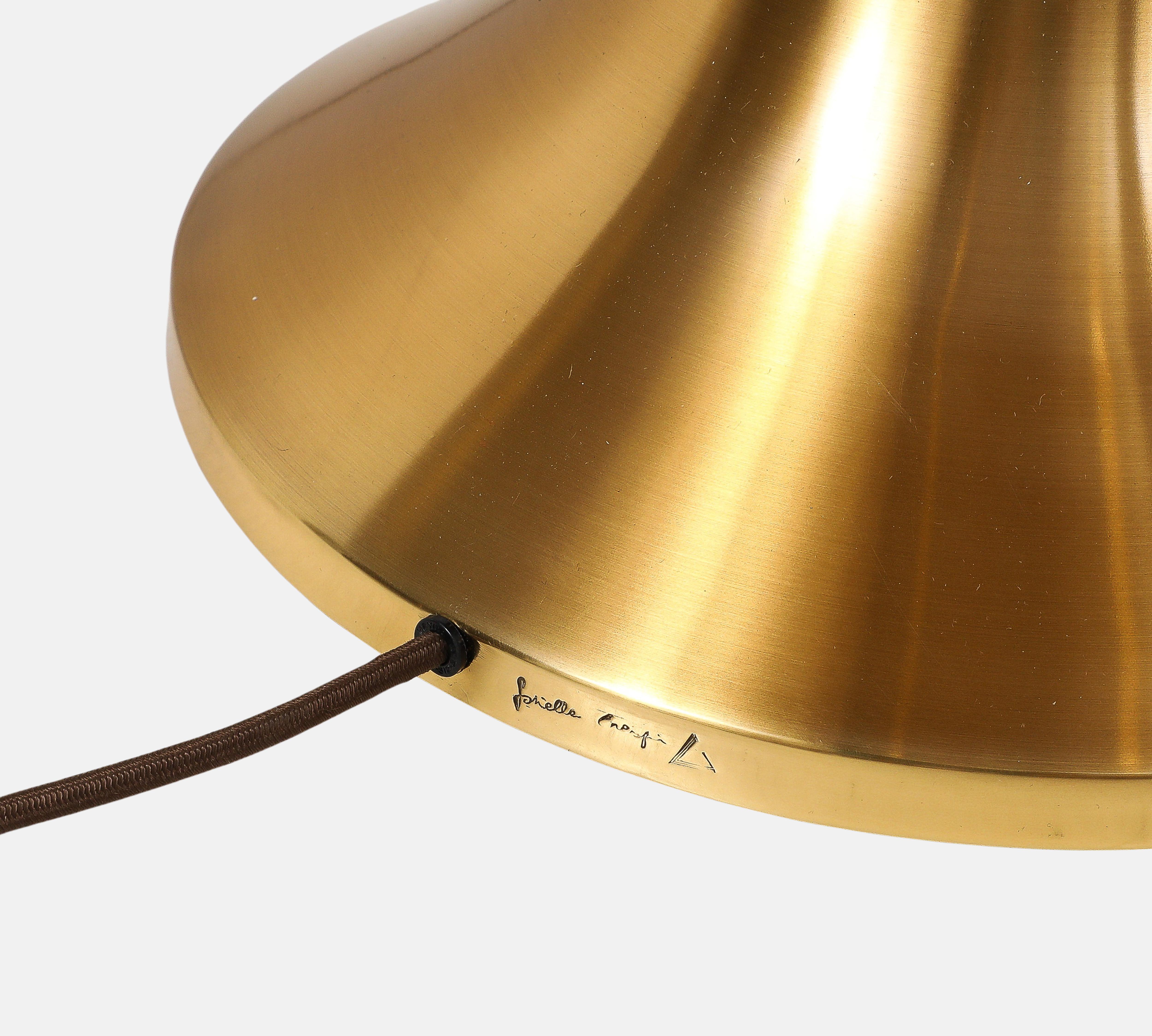 Gabriella Crespi Rare Large 'Fungo' Table Lamp in Bamboo and Brass, Italy, 1970s For Sale 5