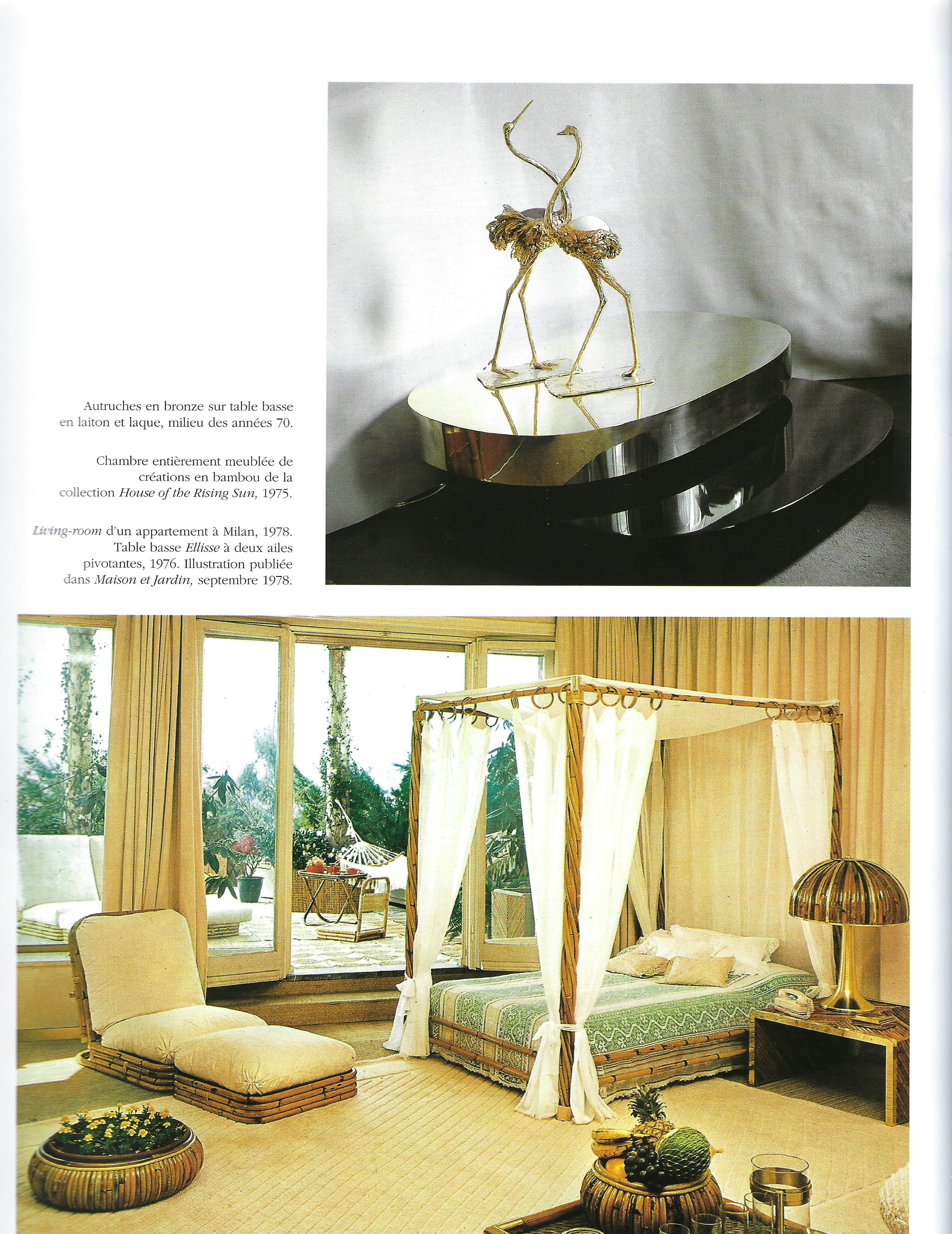 Gabriella Crespi Rare Large 'Fungo' Table Lamp in Bamboo and Brass, Italy, 1970s For Sale 7