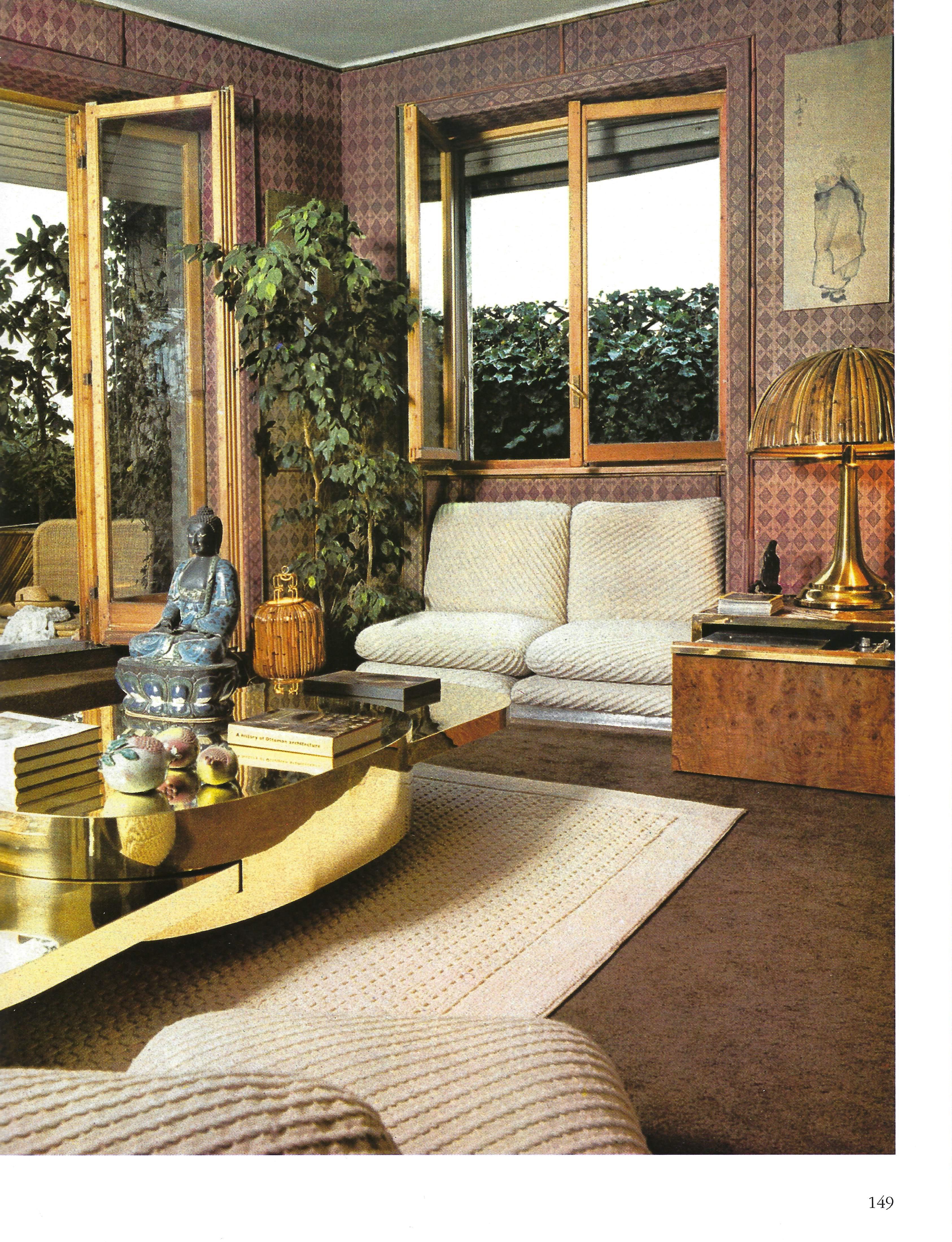 Gabriella Crespi Rare Large 'Fungo' Table Lamp in Bamboo and Brass, Italy, 1970s For Sale 8
