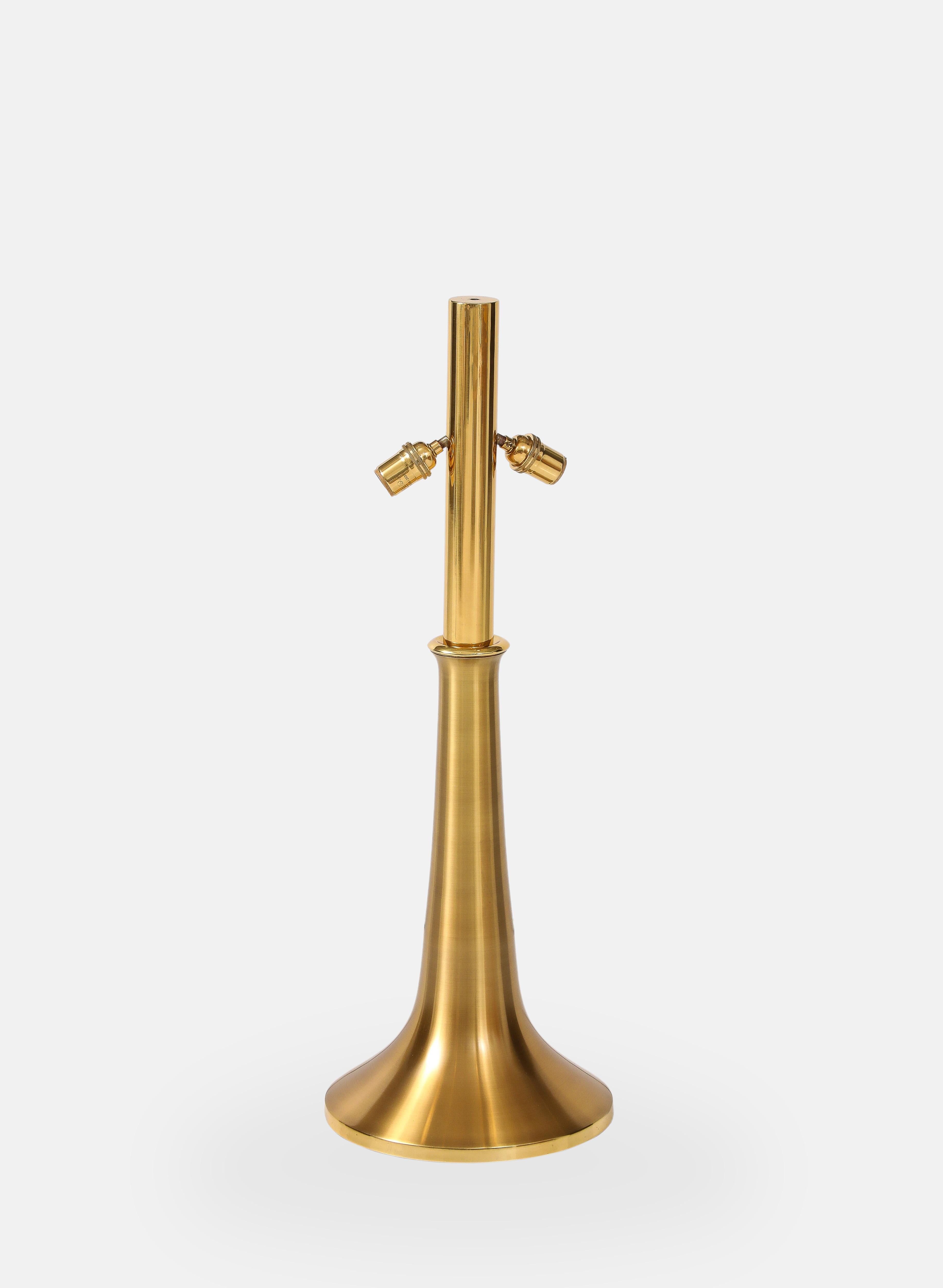 Gabriella Crespi Rare Large 'Fungo' Table Lamp in Bamboo and Brass, Italy, 1970s For Sale 2