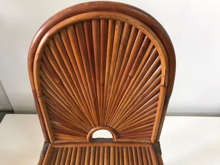 Gabriella Crespi Rising Sun Collection Rattan Chairs, Set of 8 2
