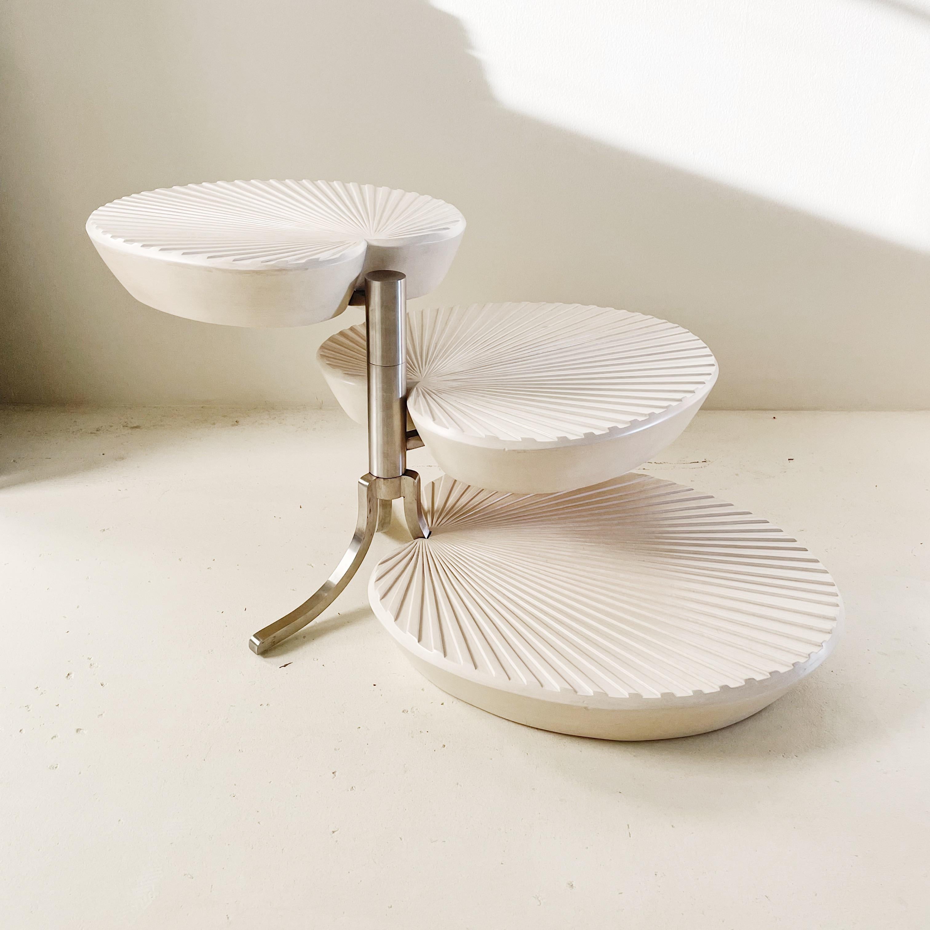 Gabriella Crespi  Inspired Rotating Tiered Occasional Table 1