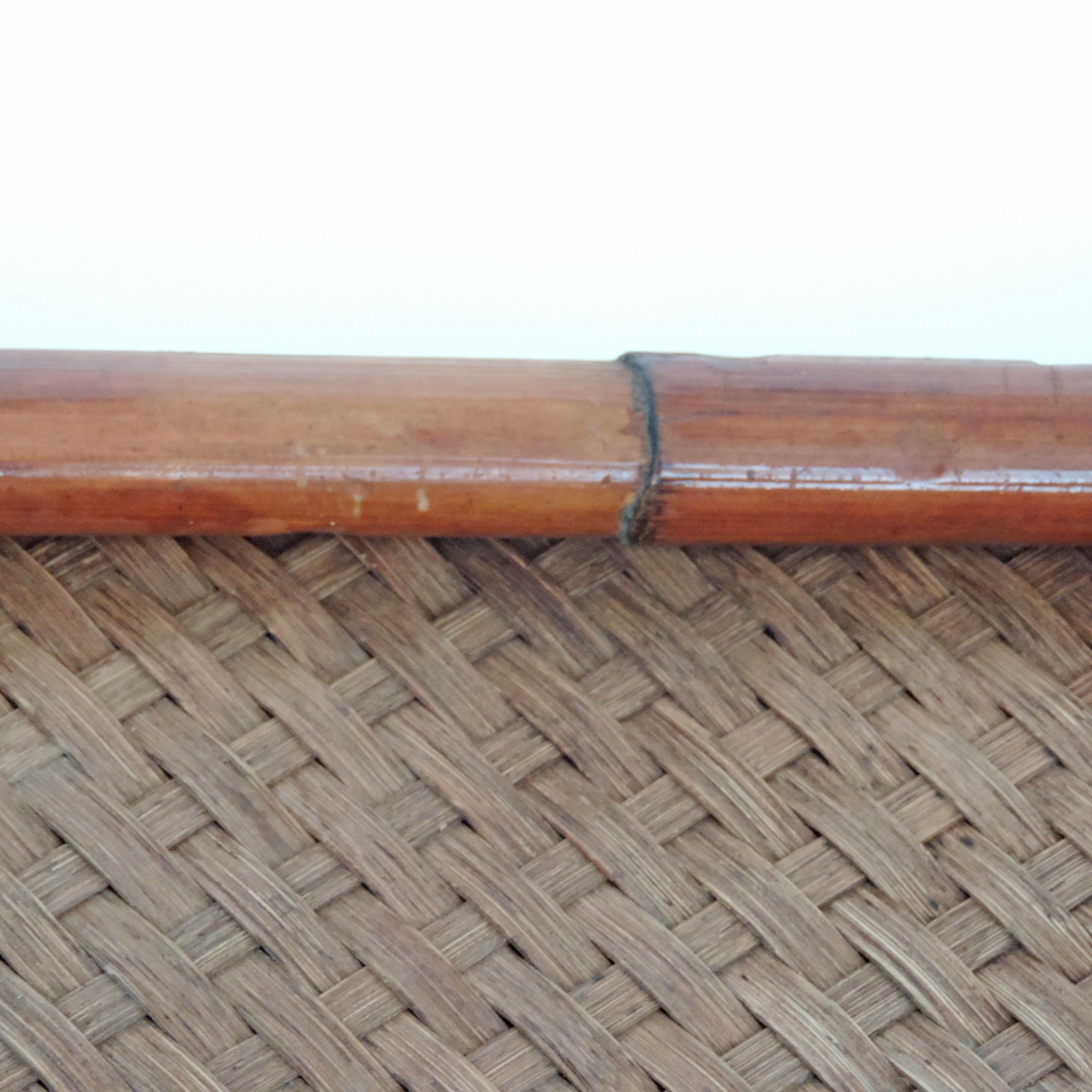 Late 20th Century Gabriella Crespi Signed Bamboo, Rattan and Brass Tray, Italy, 1970s
