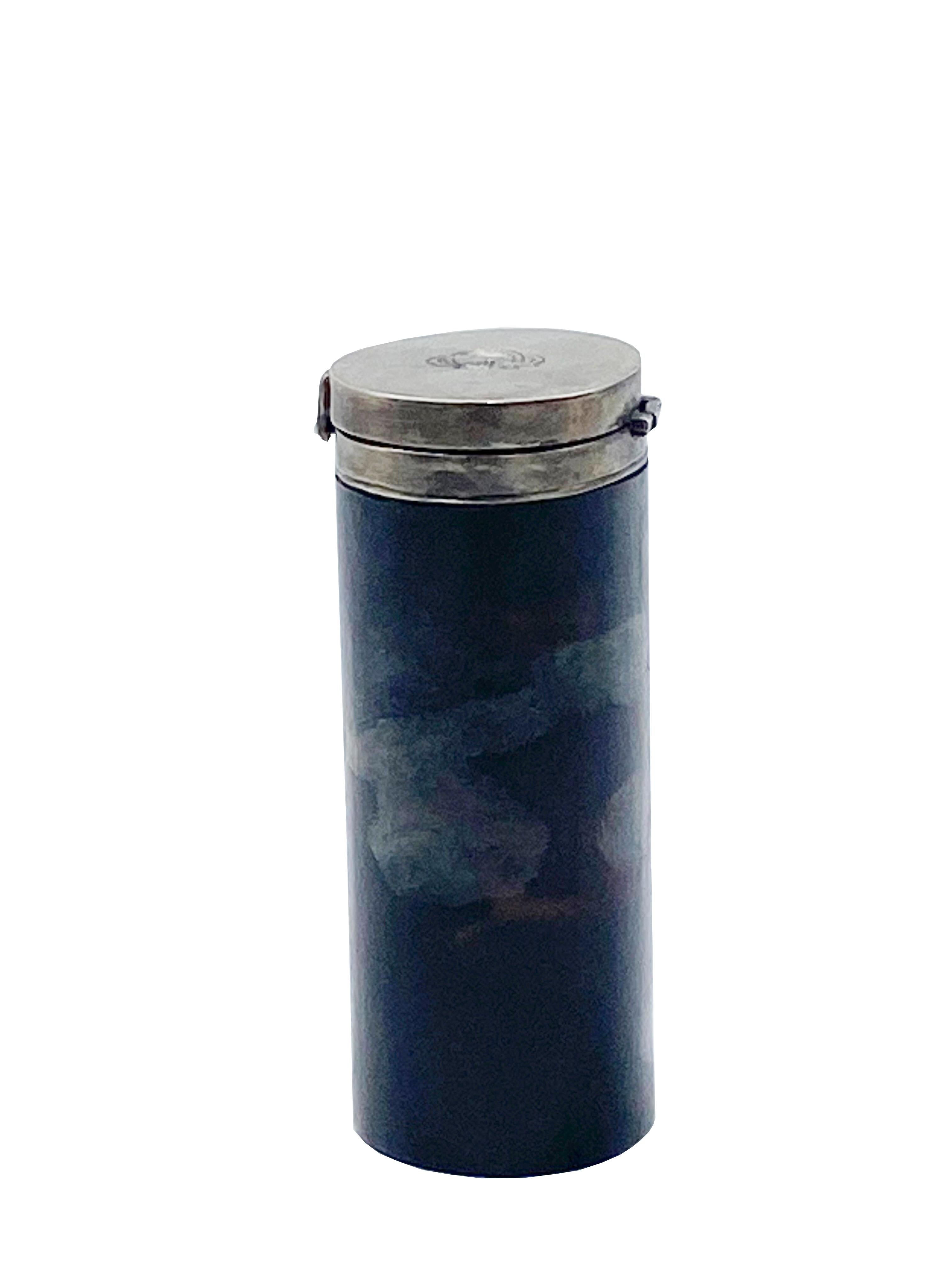 Brass cylindrical box signed GABRIELLA CRESPI, 1970 
Label under the base