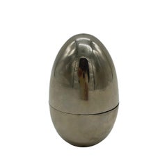 Gabriella Crespi Silver Plate Sewing Egg Box, 1970s