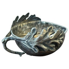 Gabriella Crespi Silver Plated Noci Acorn Bowl With Handle, Signed